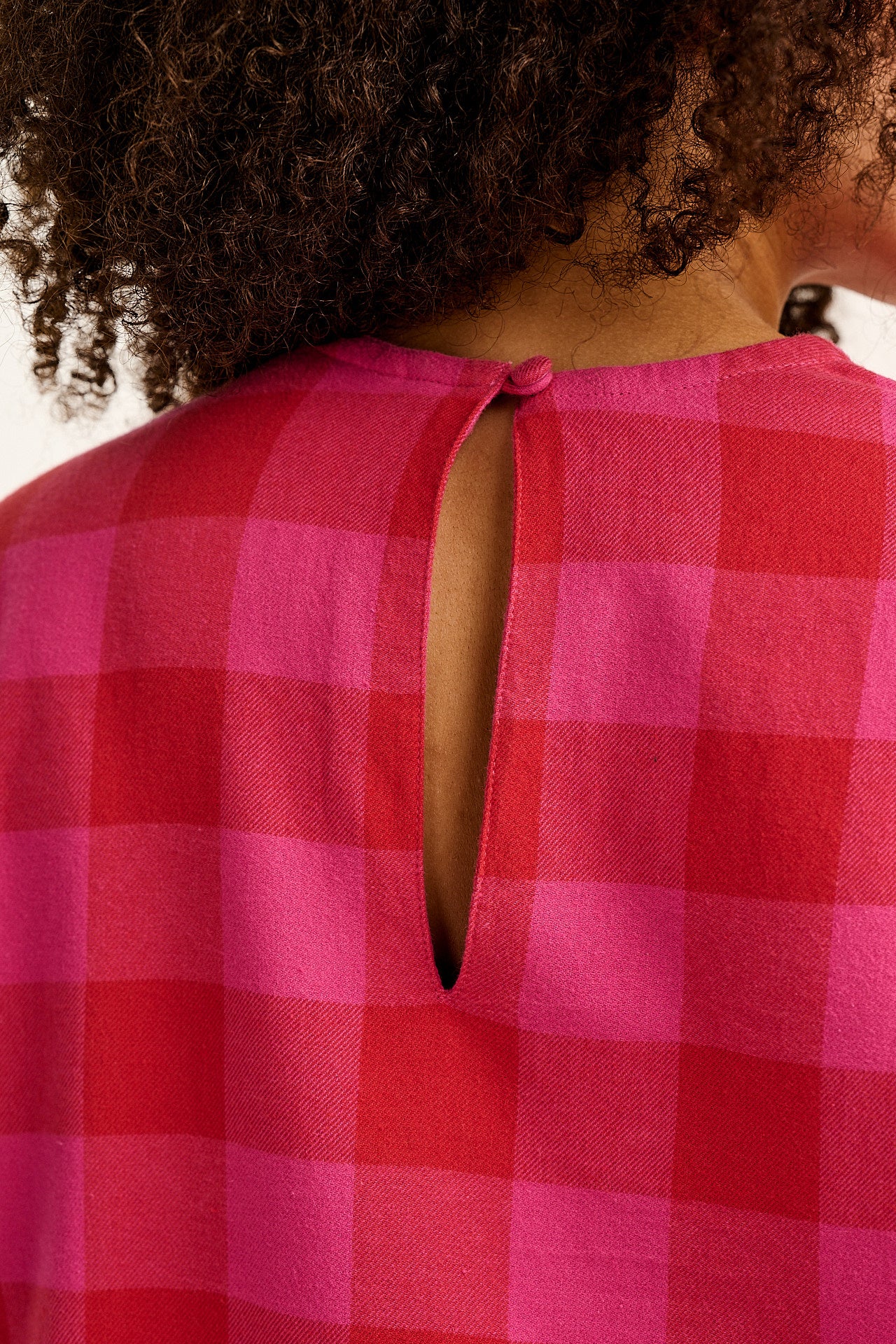 Micah - Midi Dress in Pink Checkerboard