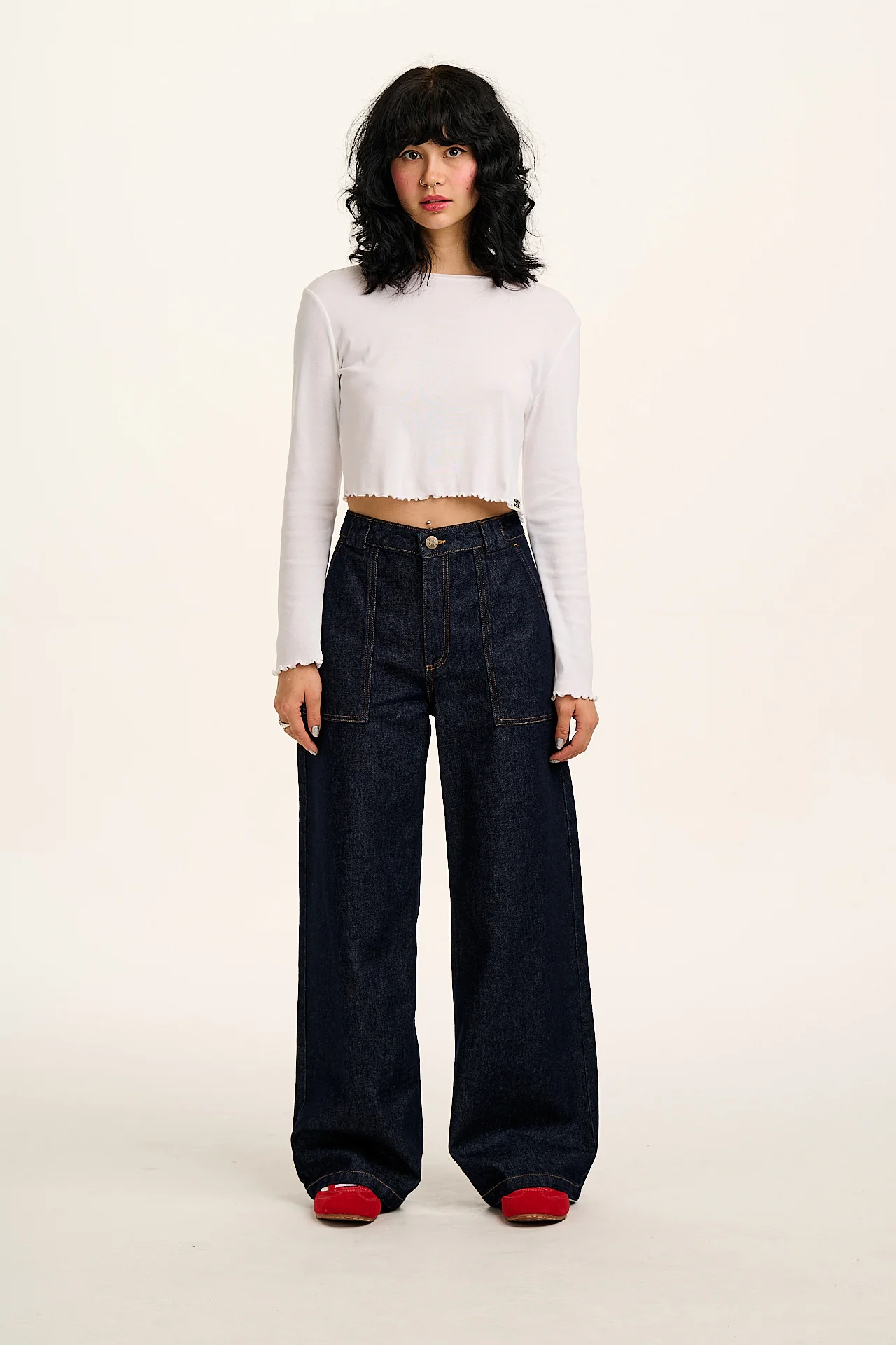 Delores - Wide Leg Denim Jeans in Indigo