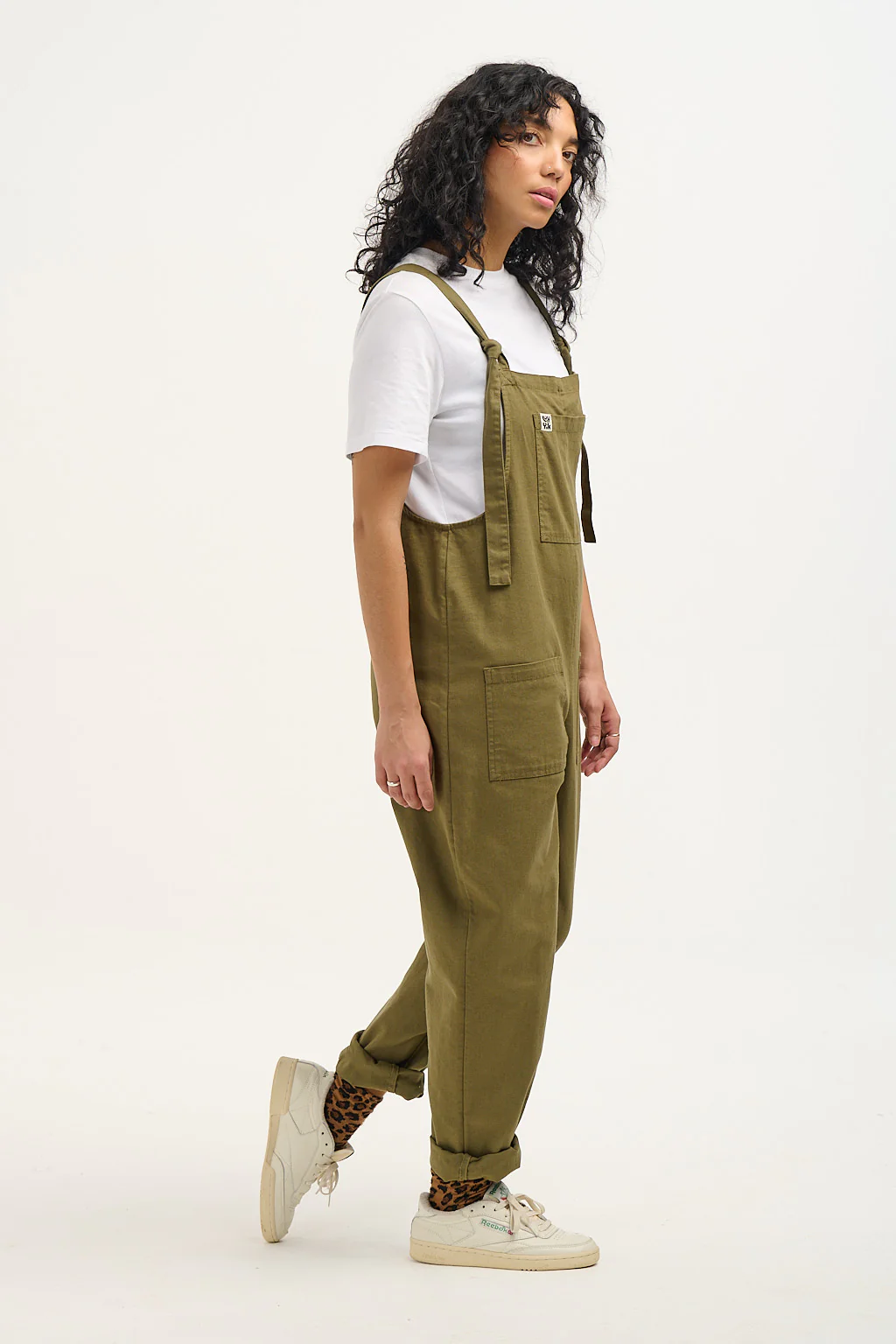 Original - Cotton Dungarees in Dark Olive