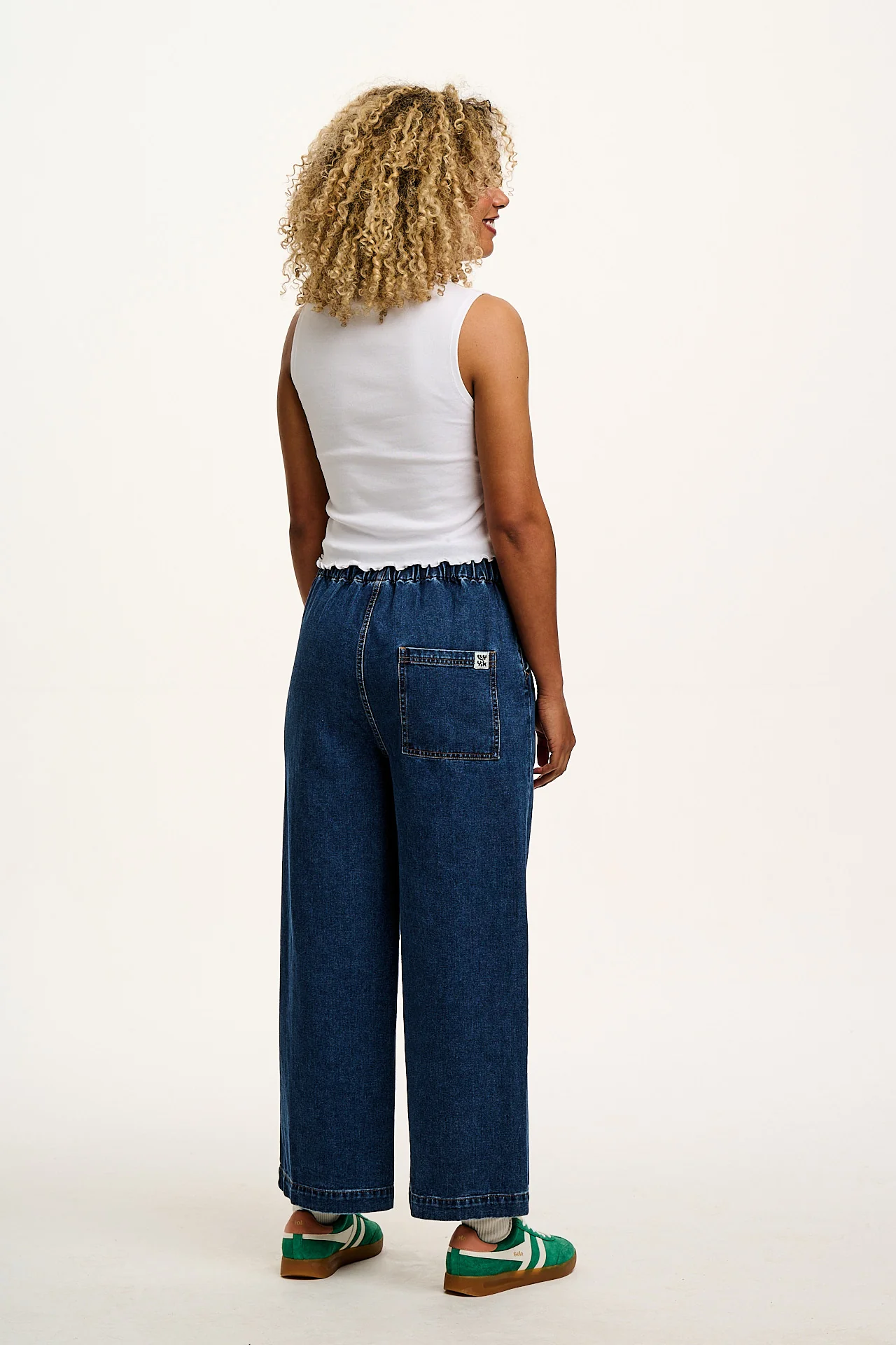 Cody - Paper Bag Jeans in Mid Wash Blue Denim