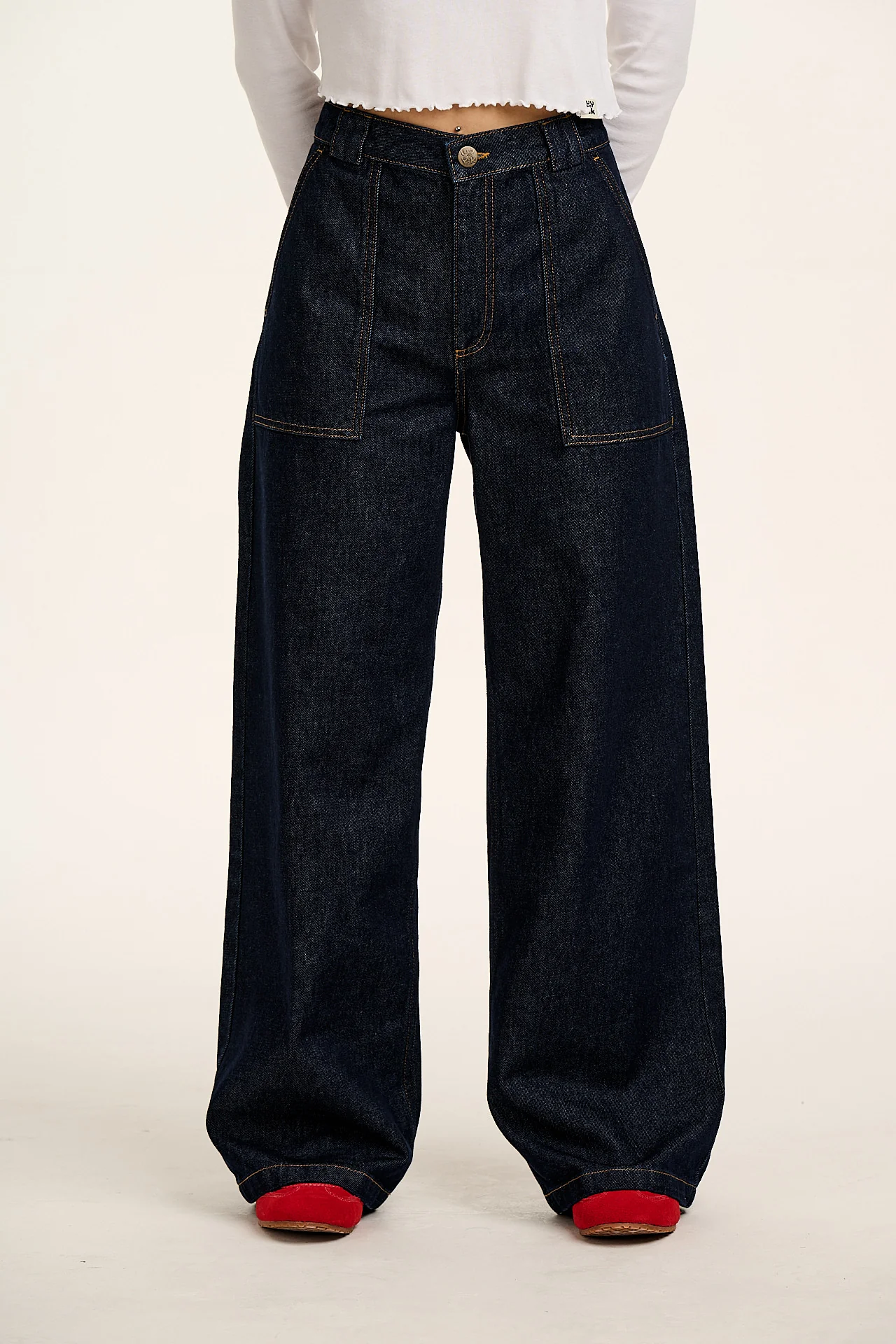 Delores - Wide Leg Denim Jeans in Indigo