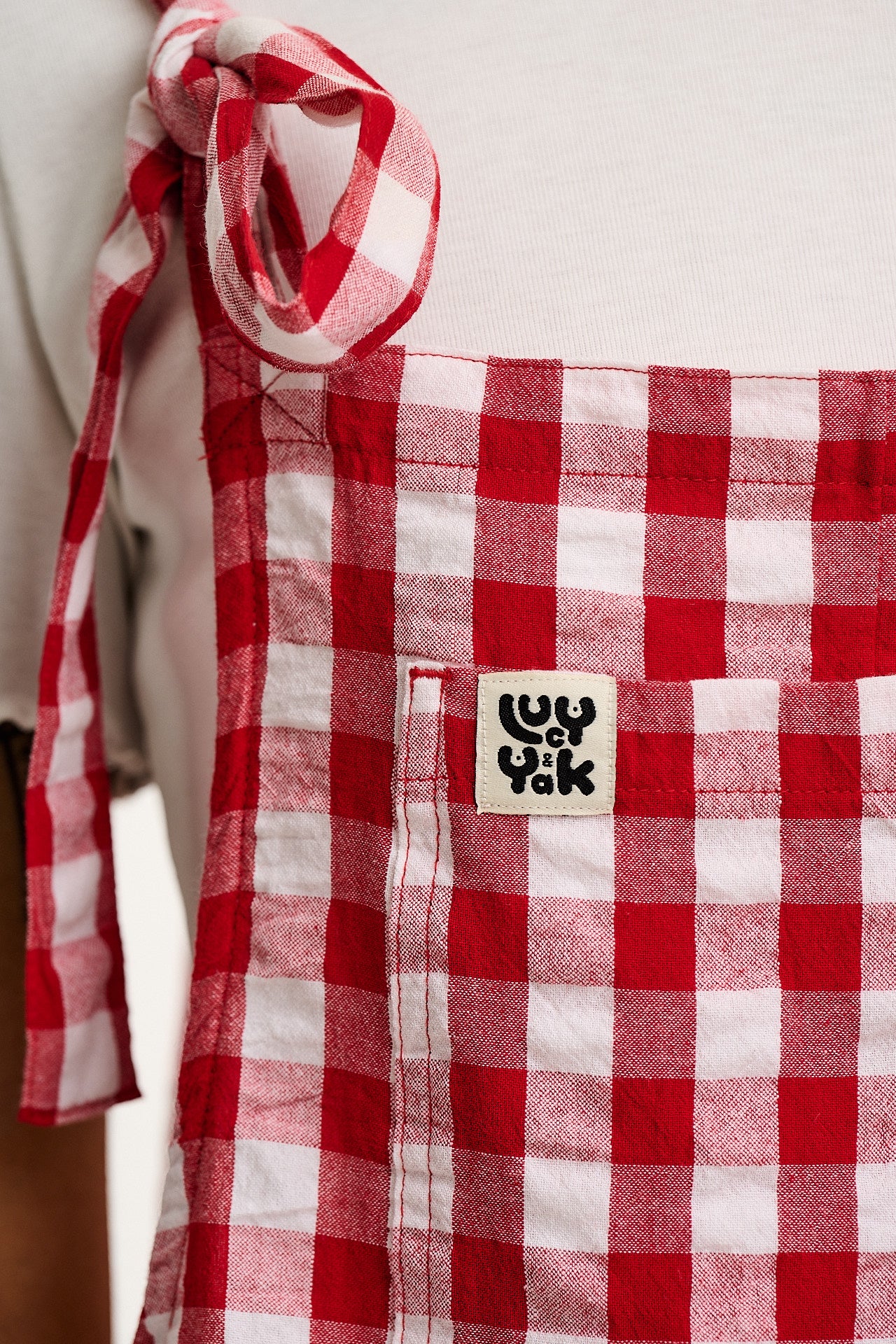 Original - Cotton Dungaree Shorts in Red Gingham