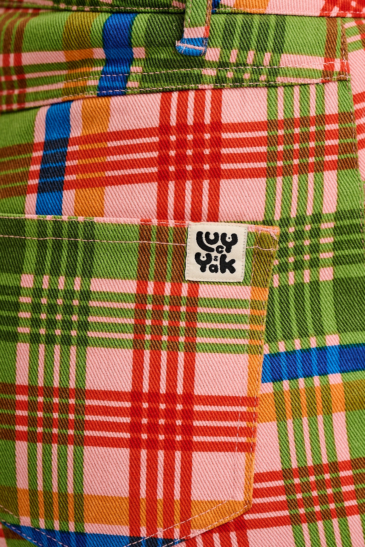 Drew - Straight Leg Cotton Trousers in Kitchen Check