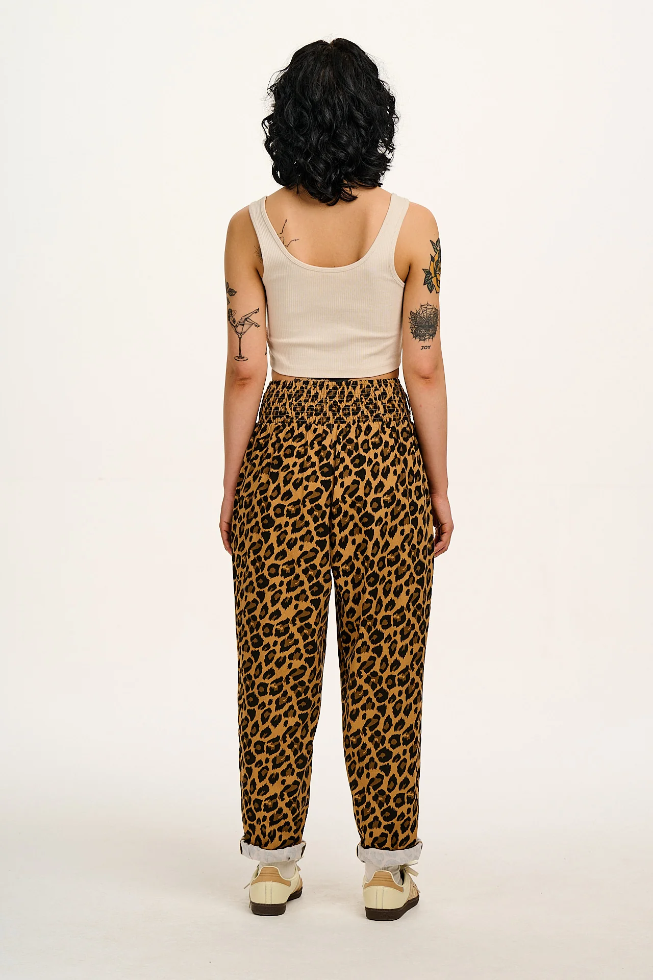 Alexa - Cotton Trousers in Leopard Print
