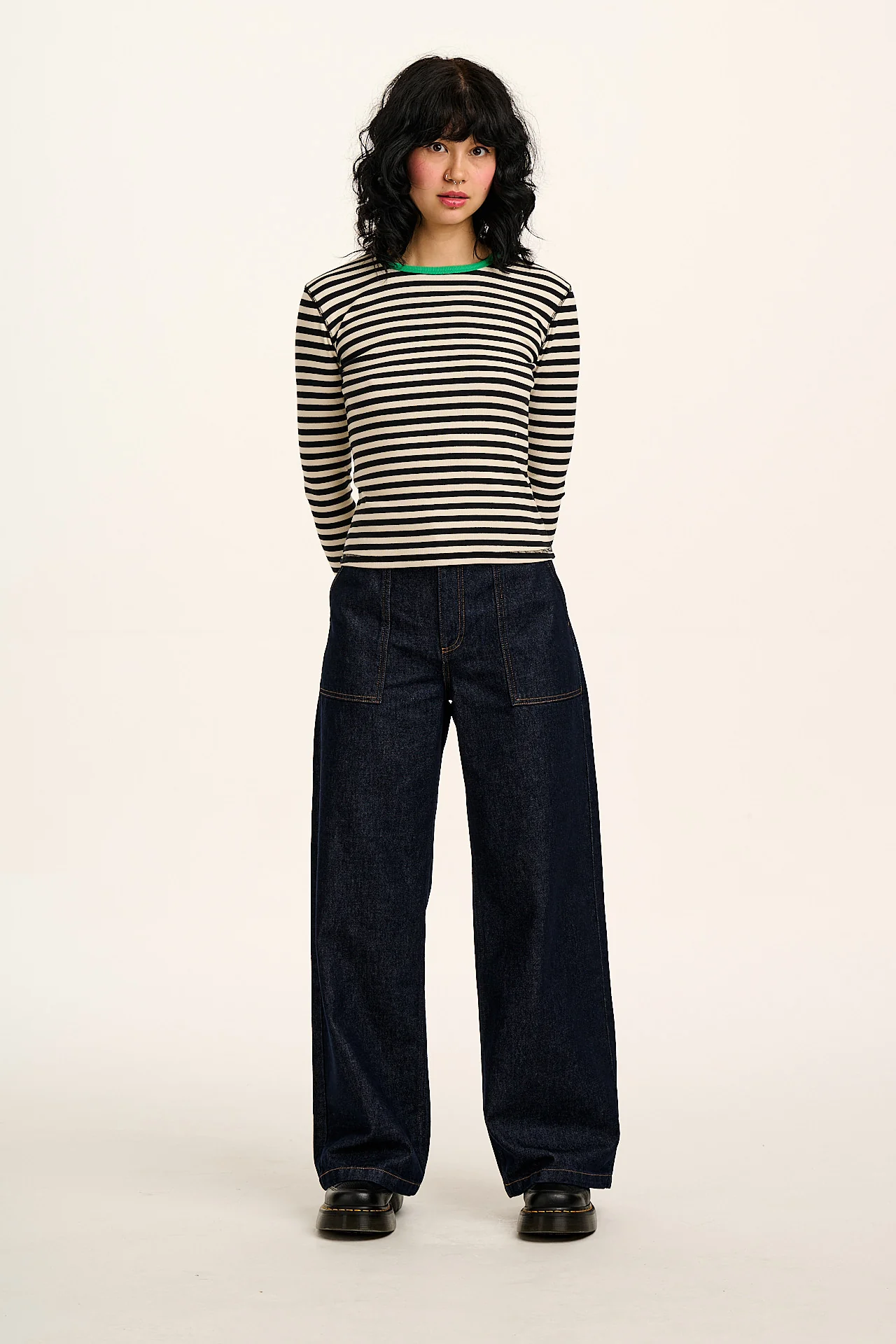 Delores - Wide Leg Denim Jeans in Indigo