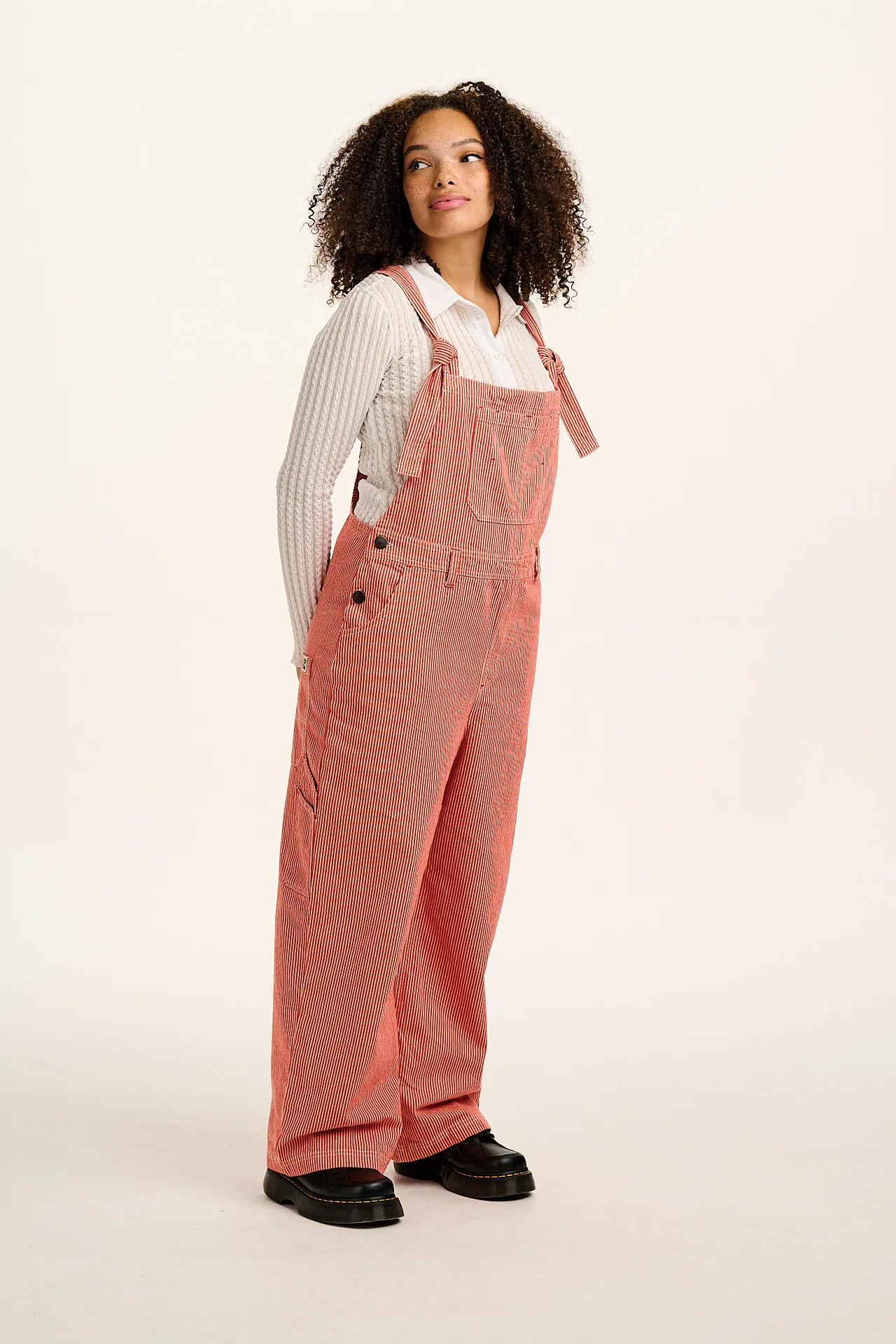 Mullen - Dungarees in Red Hickory Stripe