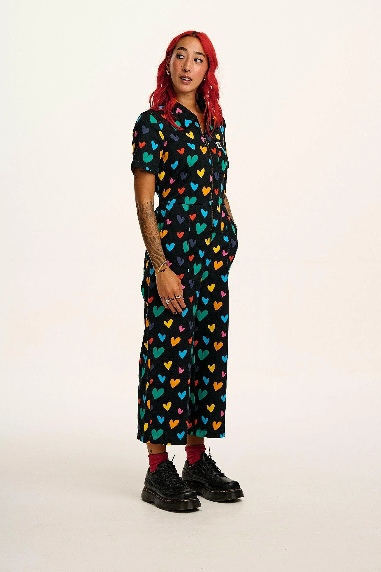 Ragan - Cotton Jumpsuit in Multi Cupid Print