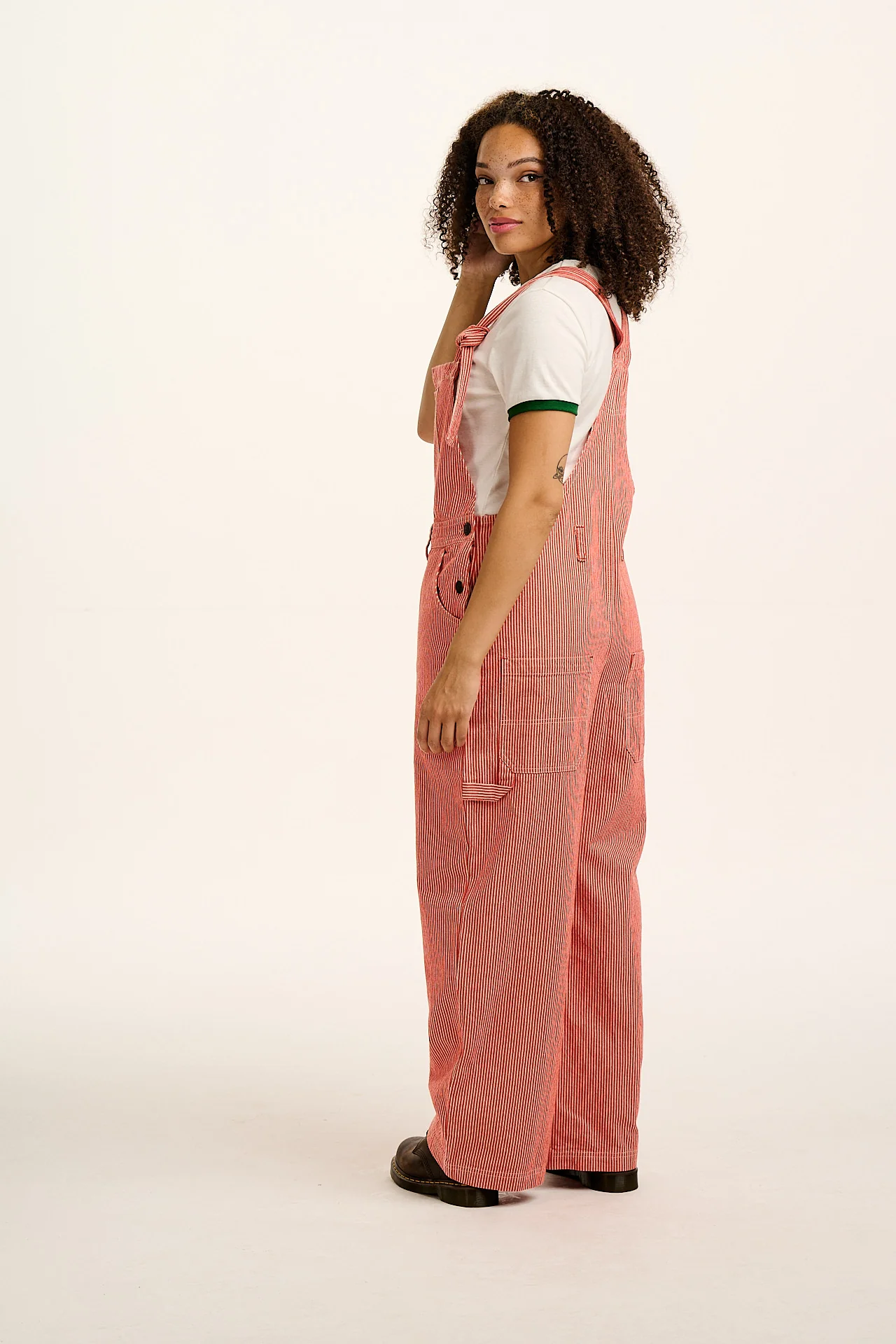 Mullen - Dungarees in Red Hickory Stripe