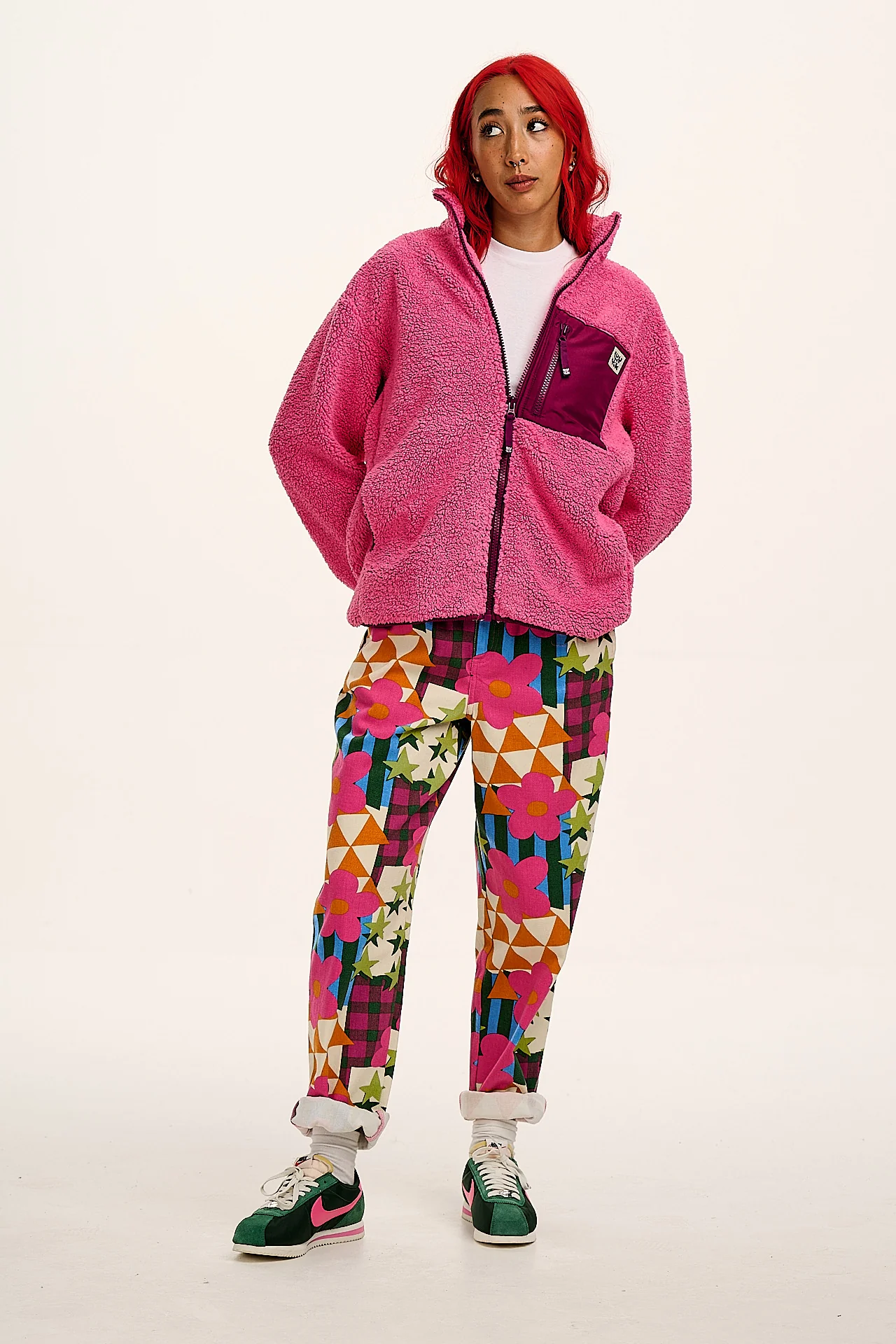 Addison - Cotton Jeans in Young at Heart Print