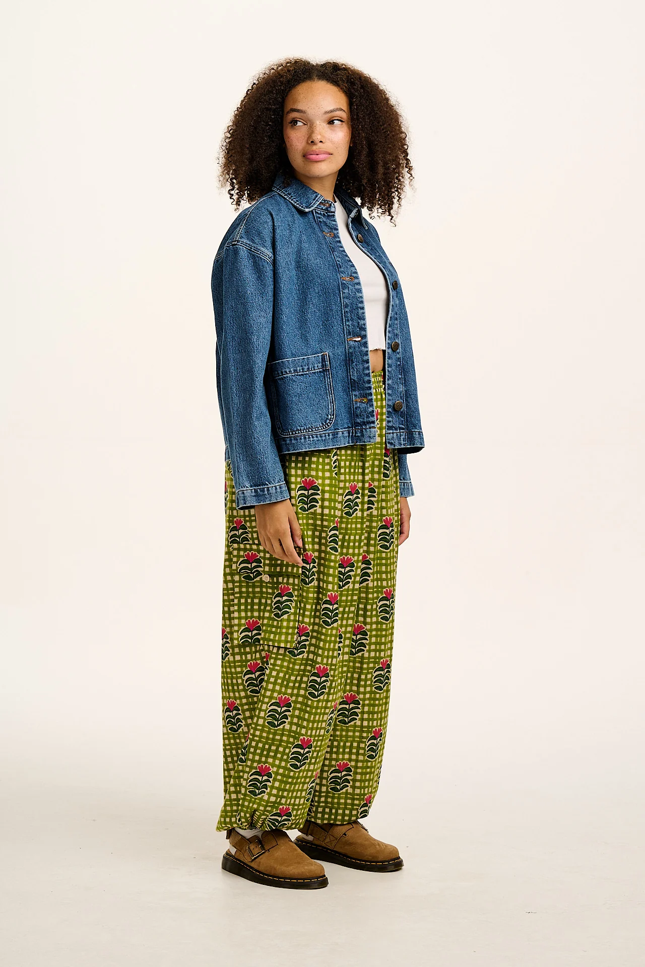 Connie - Denim Jacket in Mid Wash Blue