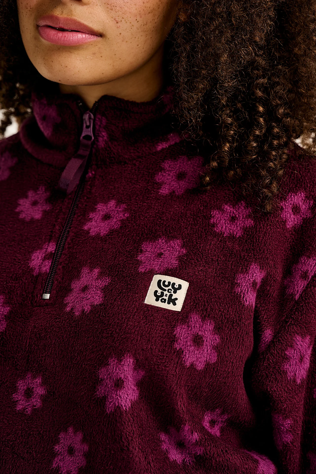 Stevie - Fleece in Purple Delano Floral Print