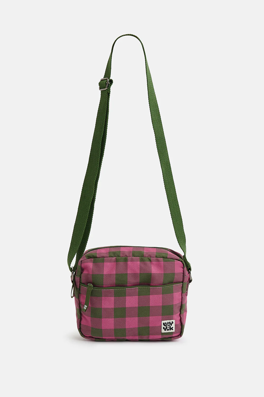 Dara - Crossbody Bag in Pink and Green Checkerboard