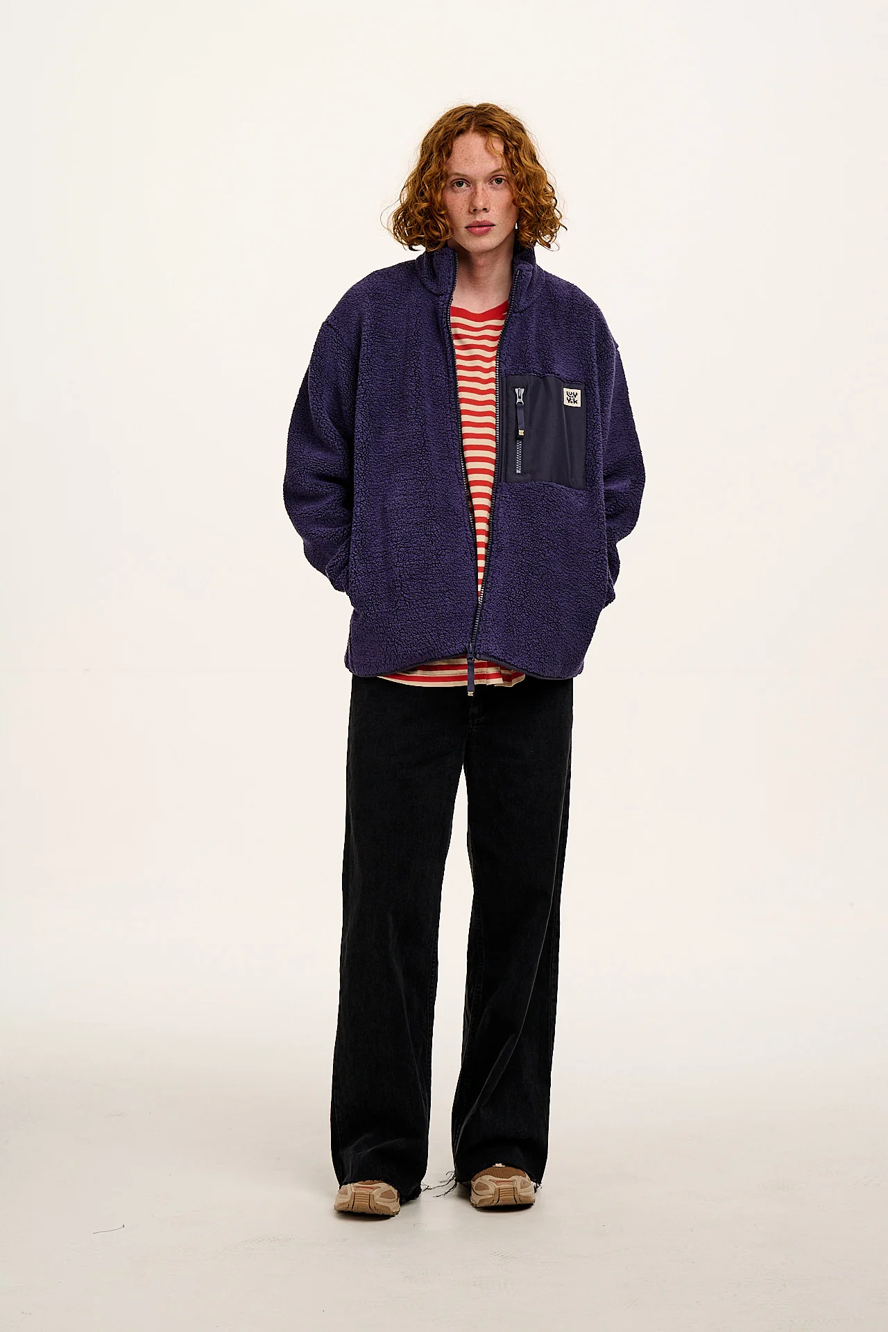 Harper - Borg Fleece Jacket in Blueberry