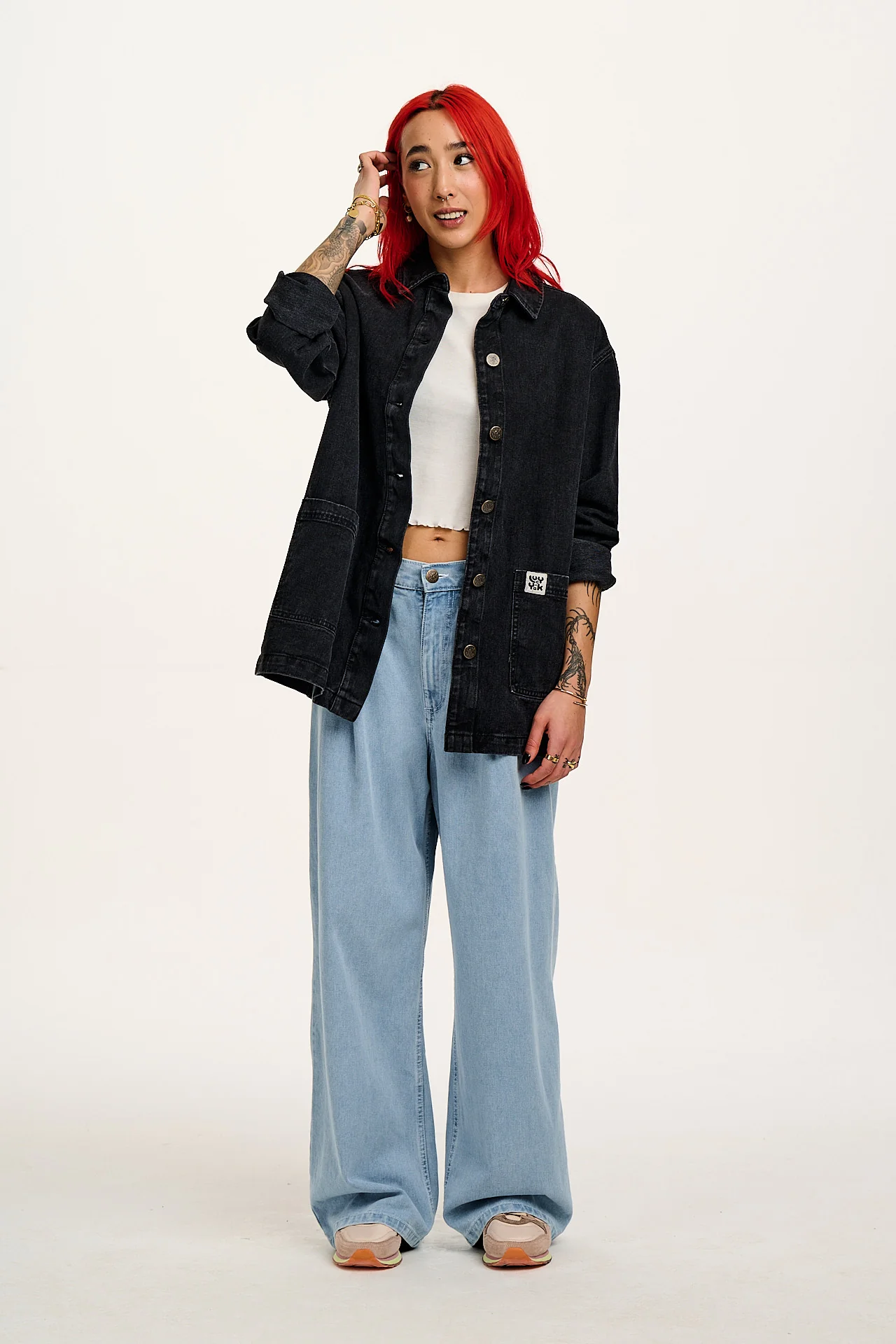 Olly - Denim Jacket in Washed Black