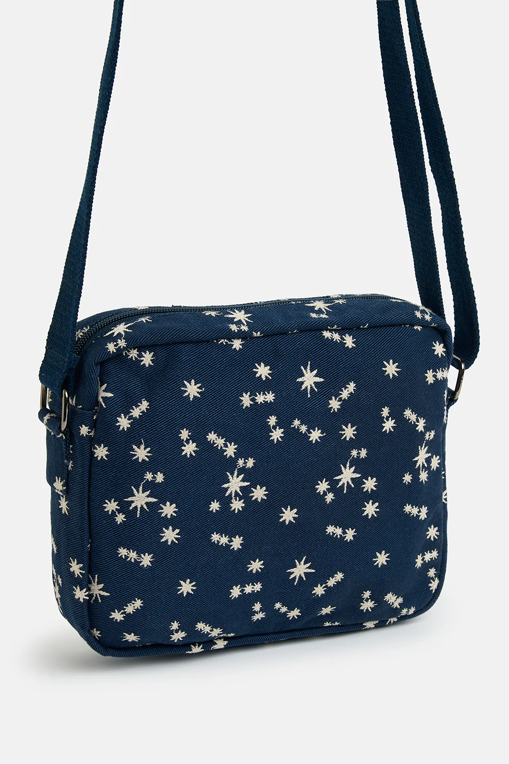 Dara - Crossbody Bag in Navy with Star Embroidery