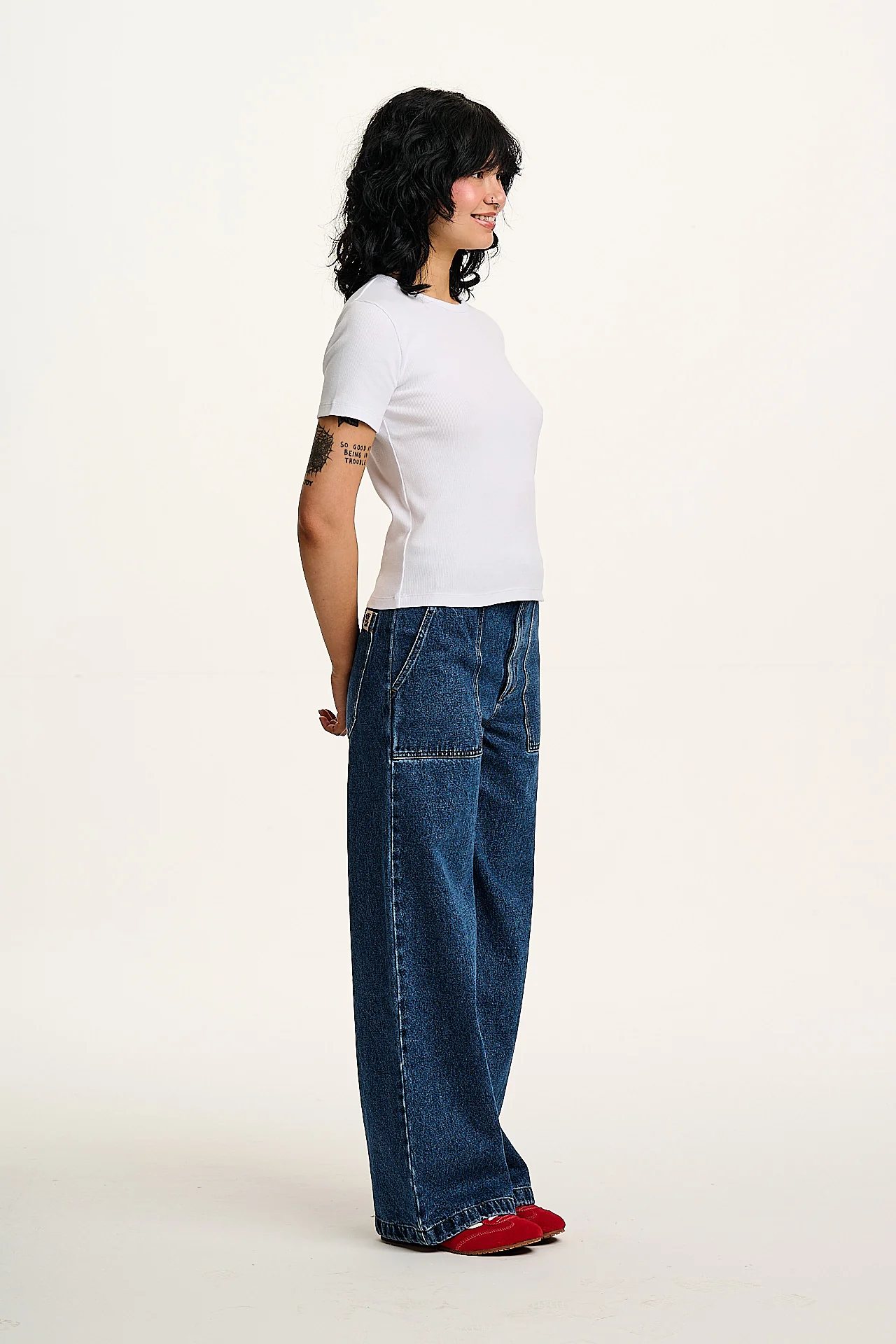 Gracie -  Cotton Tee in White