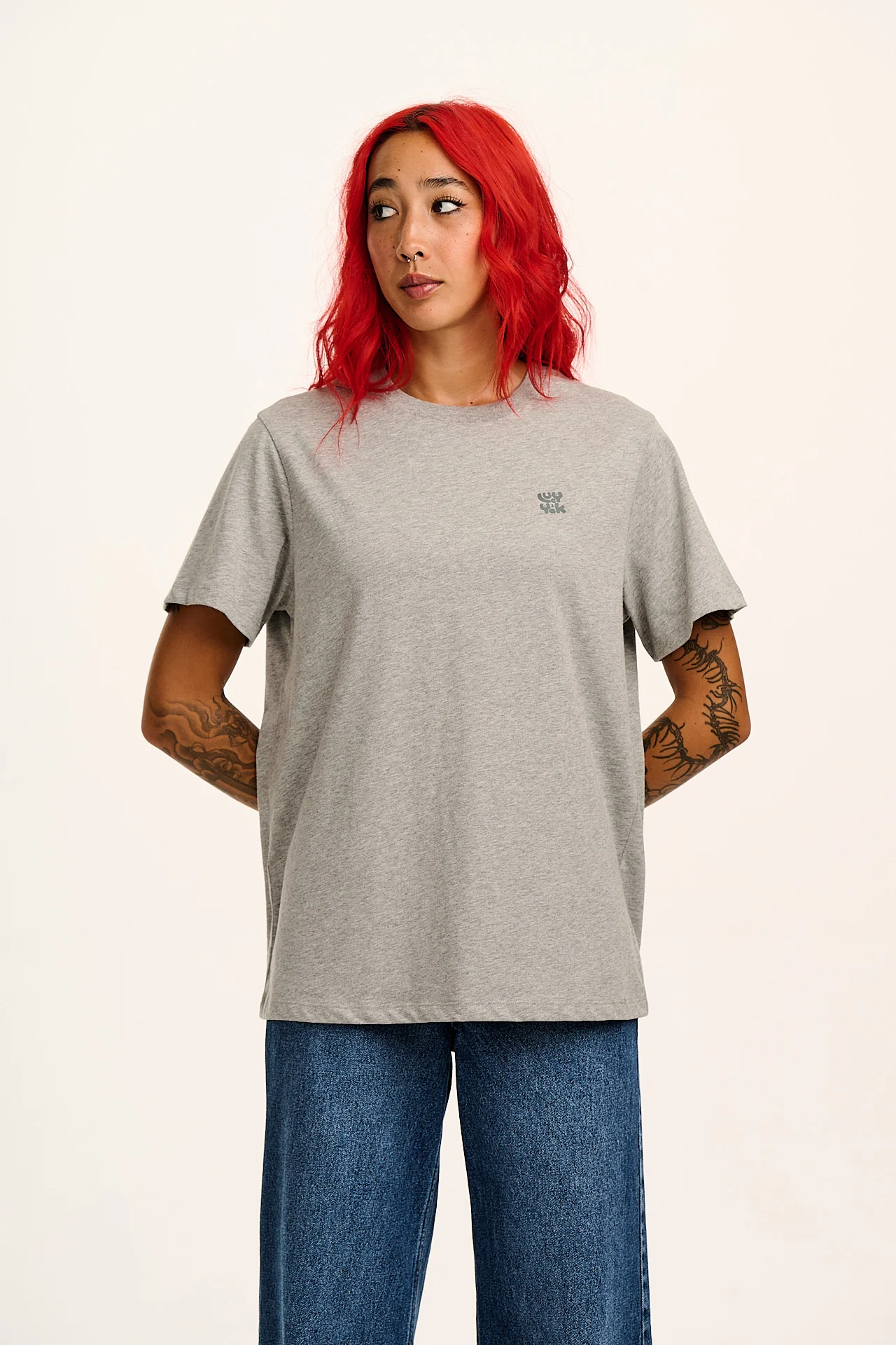 Denver - Cotton Tee in Grey Marl