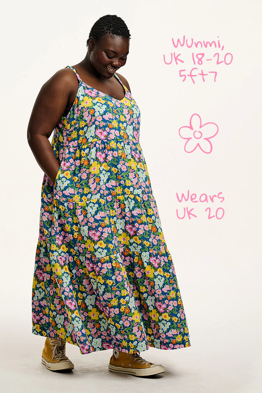 Mable - Maxi Dress in Island Blooms Scribbled Floral Print