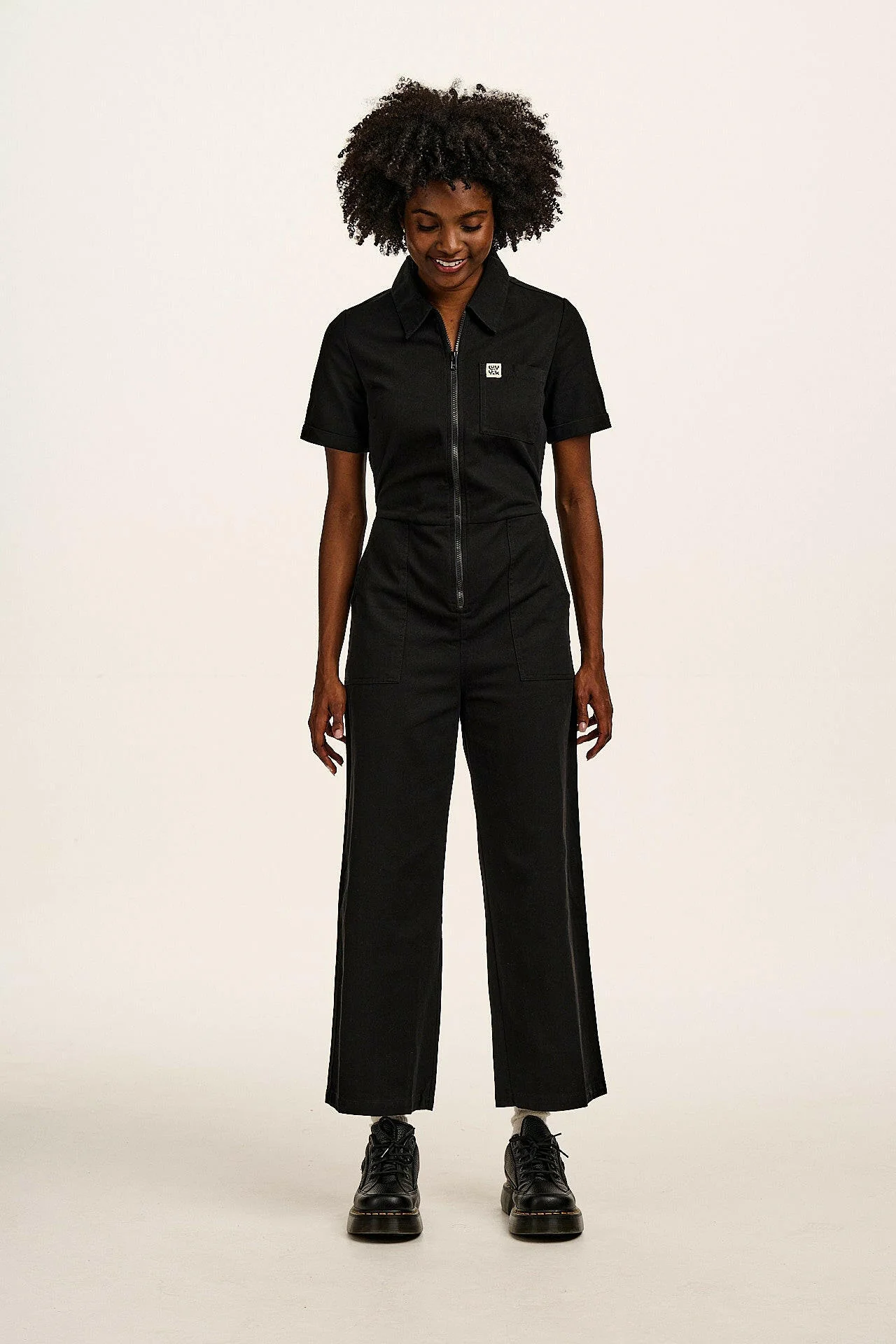 Ragan - Cotton Jumpsuit in Black