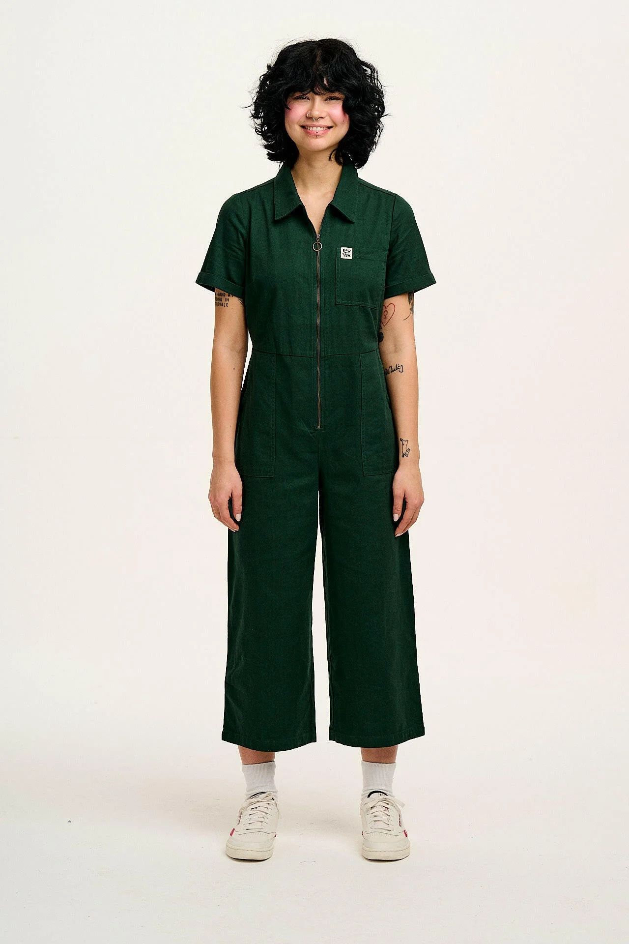 Ragan - Cotton Jumpsuit in Posy Green
