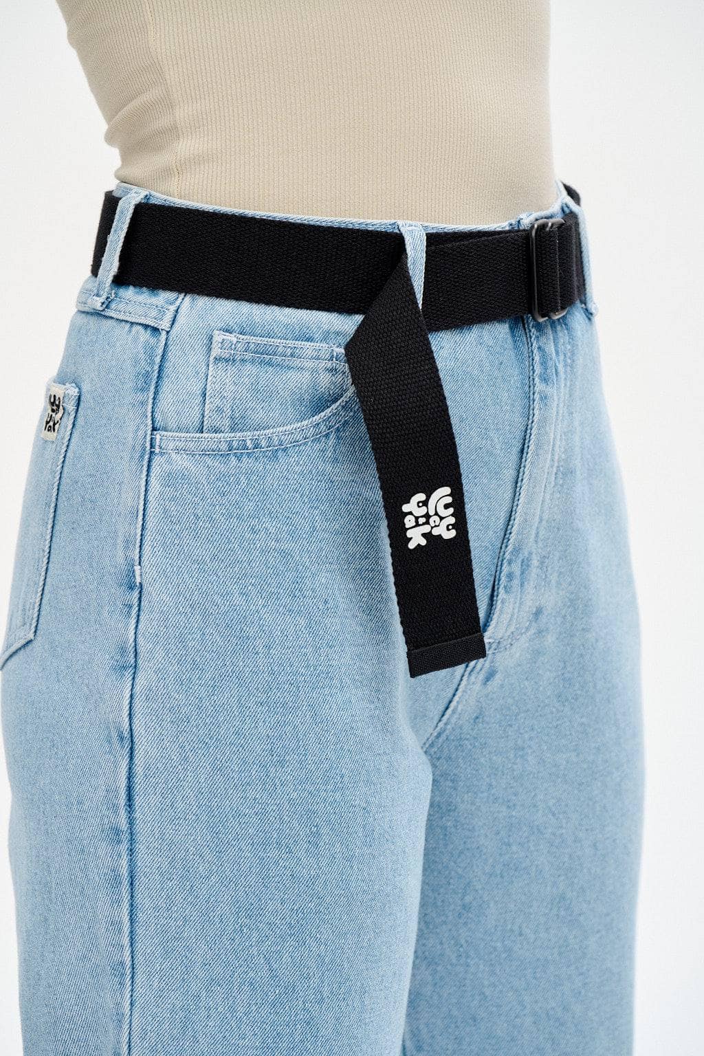 Flynn - D-Ring Cotton Webbing Belt in Black