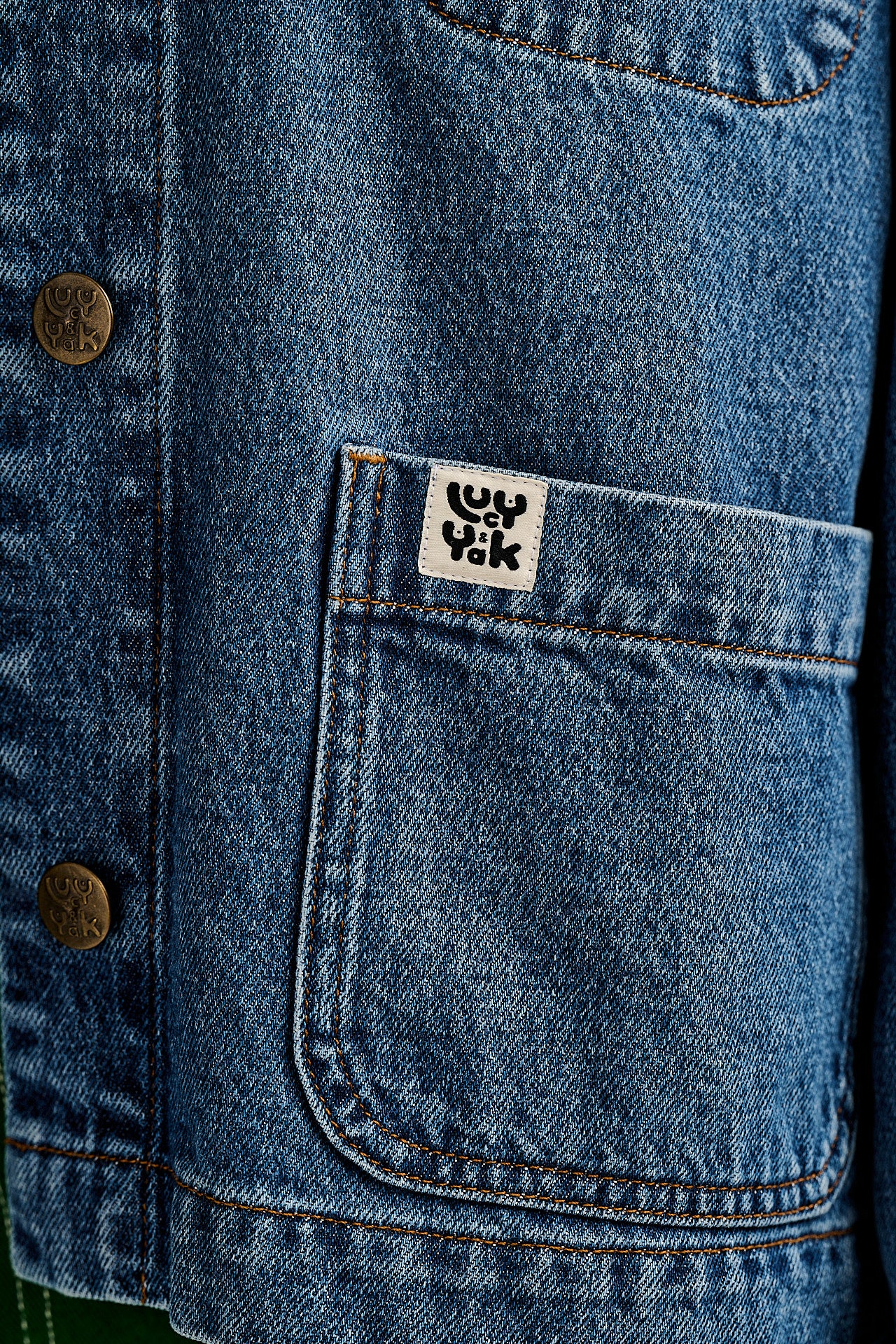 Connie - Denim Jacket in Mid Wash Blue