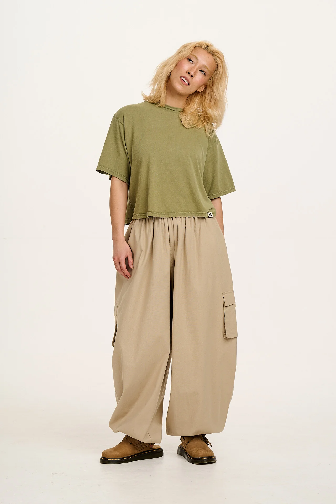 Zayla - Cropped Boxy Tee in Herb Garden Green