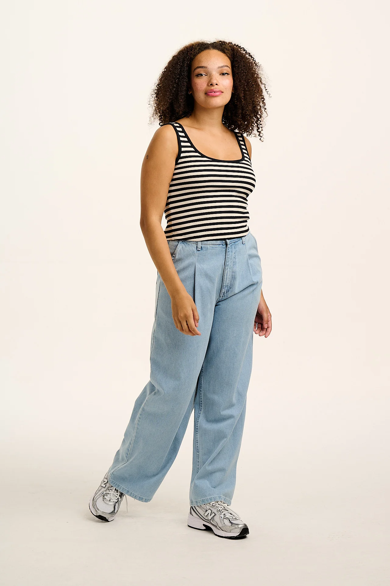 Eden - Vest in Black & White Stripe