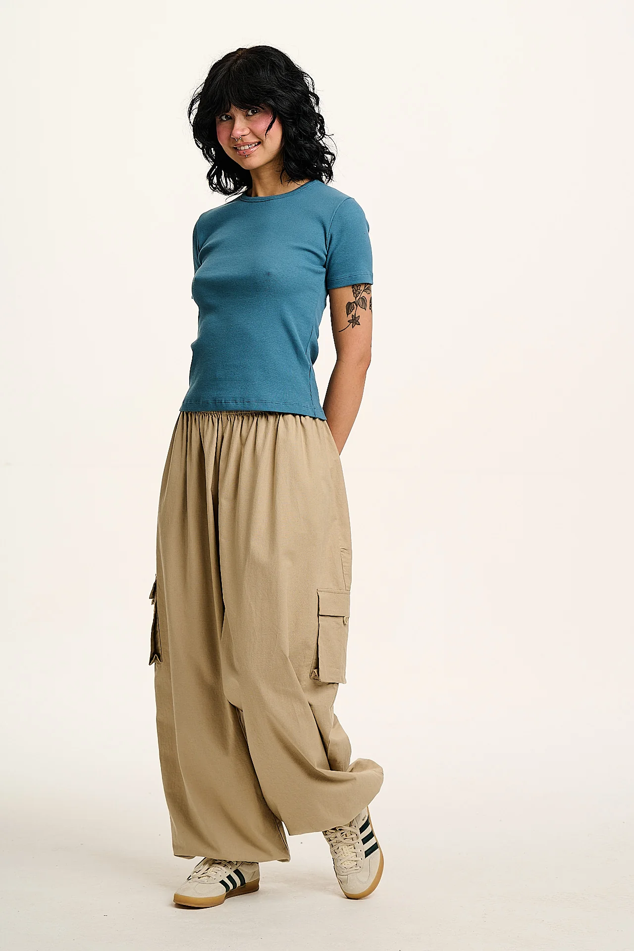 Gracie -  Cotton Tee in Slate Blue