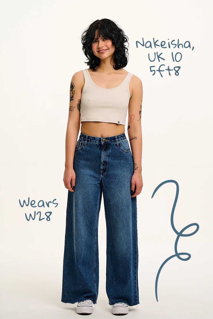 Carter - High Waisted Denim Jeans in Vintage Wash Blue