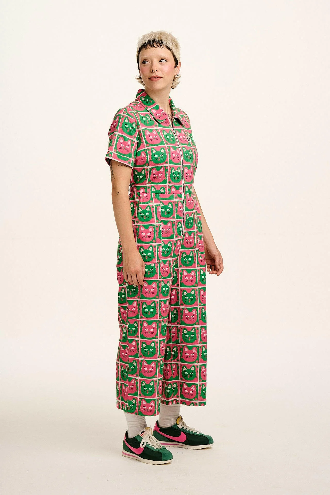 L.E Ragan - Organic Cotton Jumpsuit in Cat Print