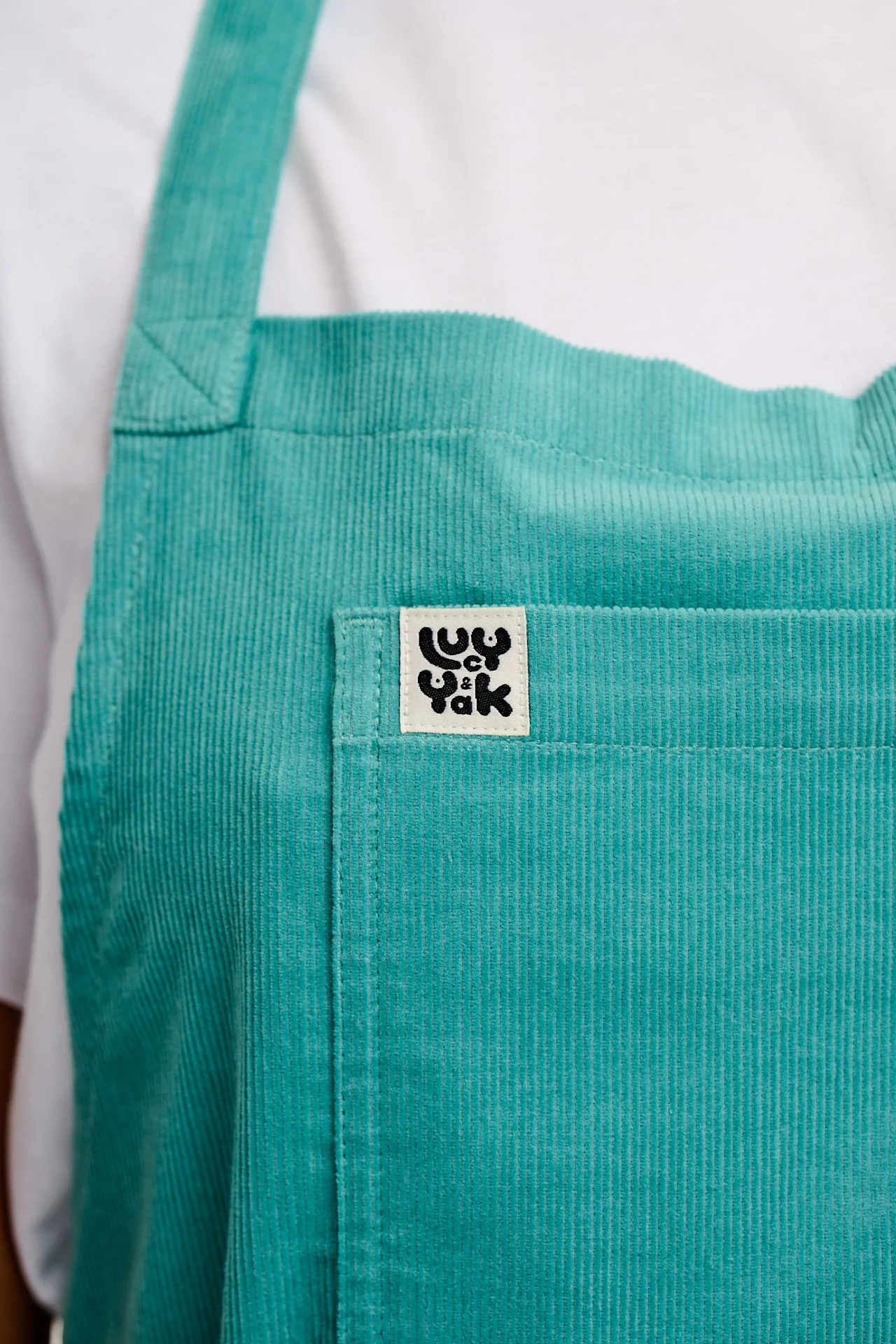 Ada - Midweight Corduroy Apron in Jade Green