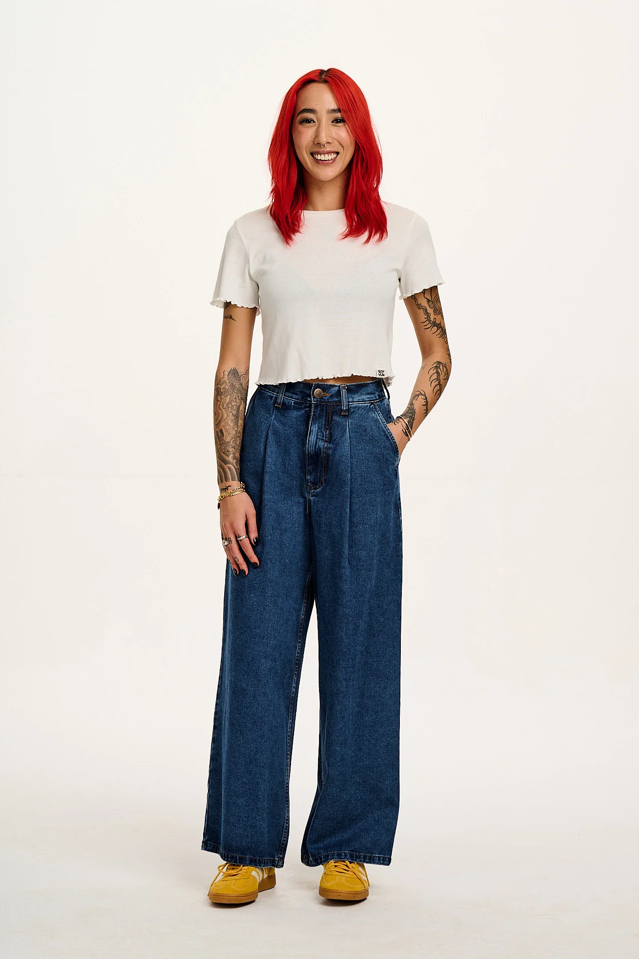 Greta - Cropped Cotton Top in Ecru