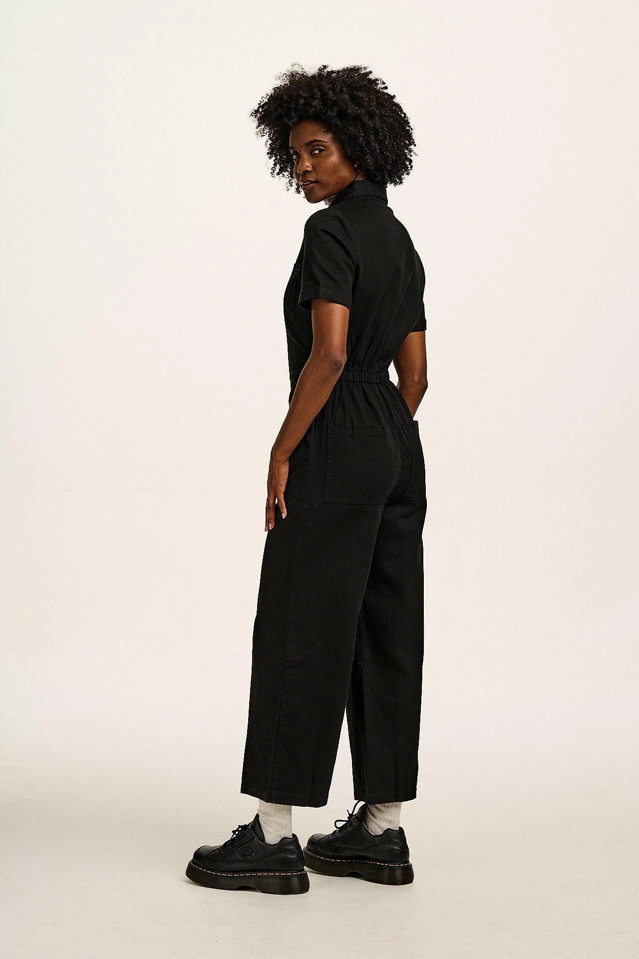 Ragan - Cotton Jumpsuit in Black
