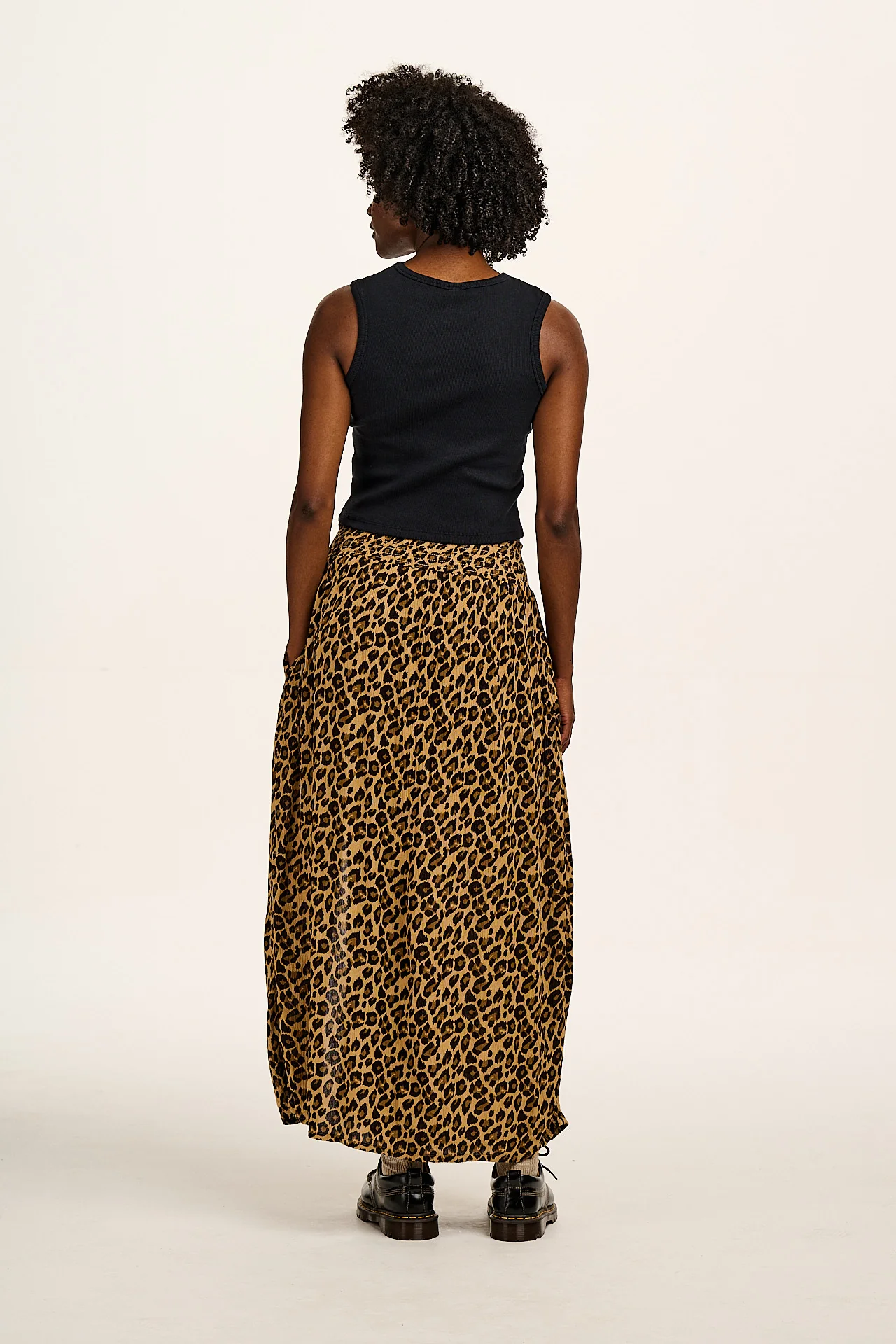 Poppy - Elasticated Waist Skirt in Leopard Print