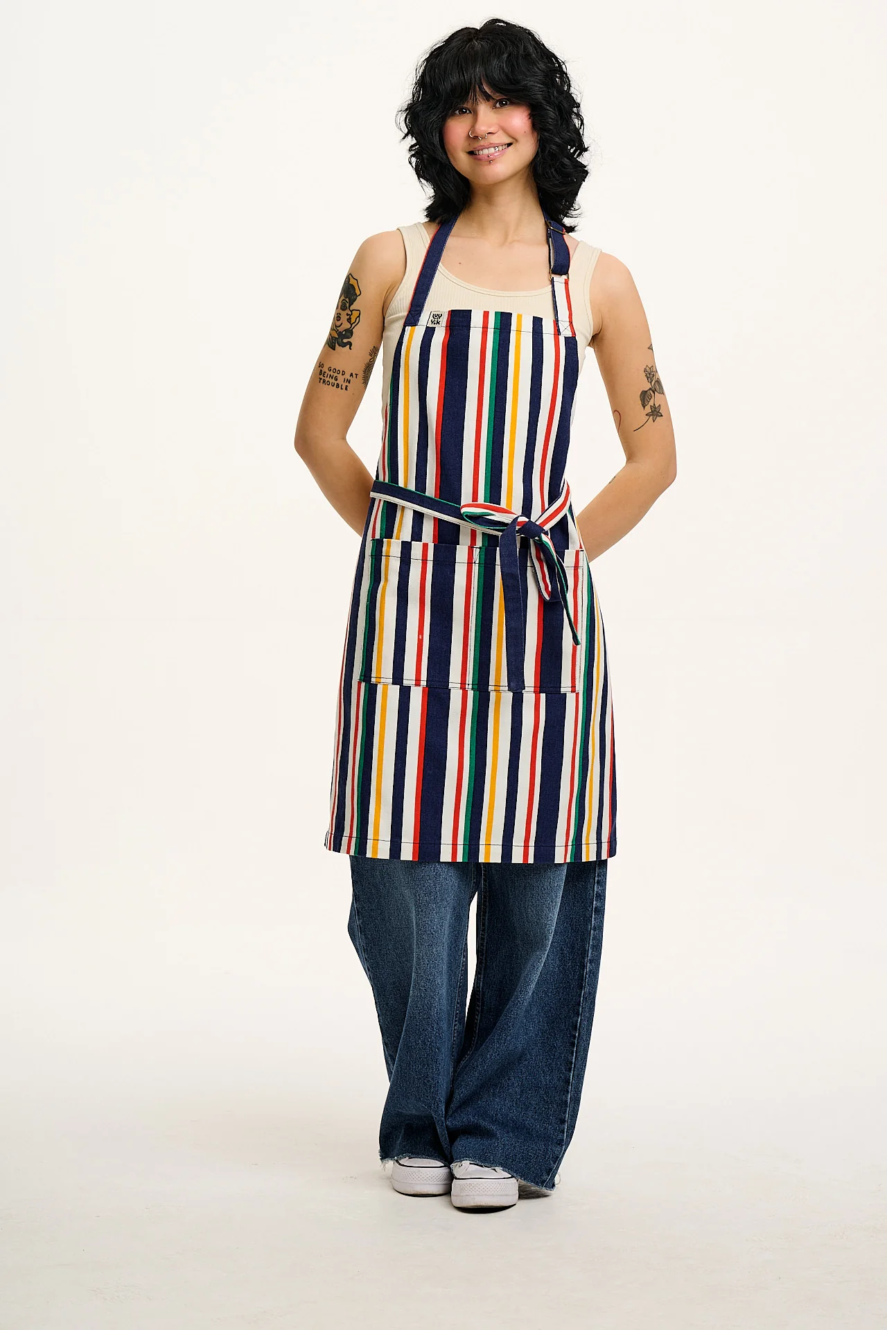 Amaia - Midweight Apron in Brighton Stripe Print