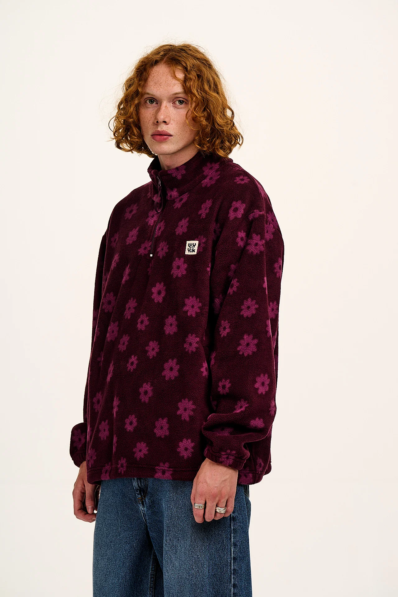 Stevie - Fleece in Purple Delano Floral Print