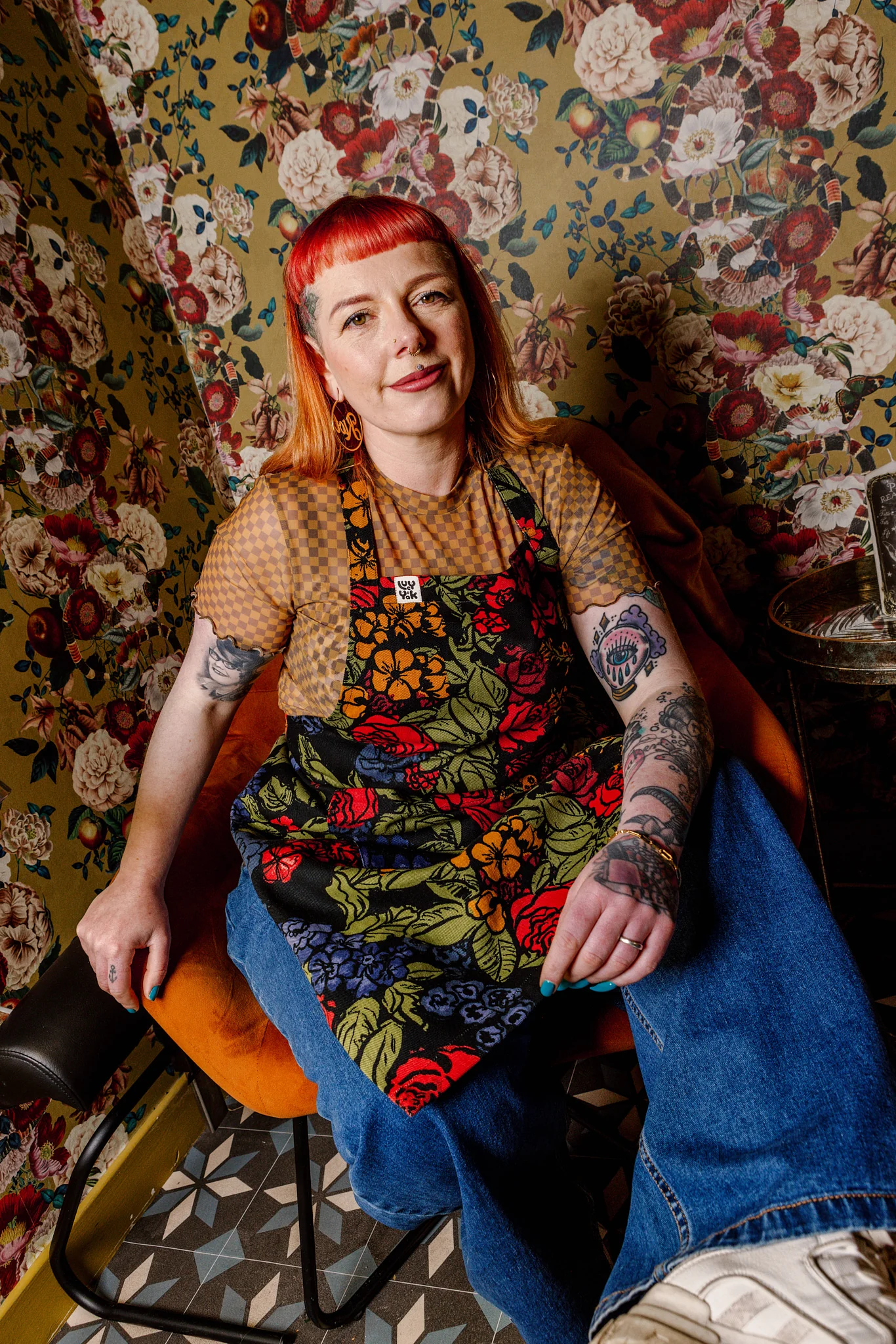 Amaia - Heavyweight Cotton Apron in Maria Print