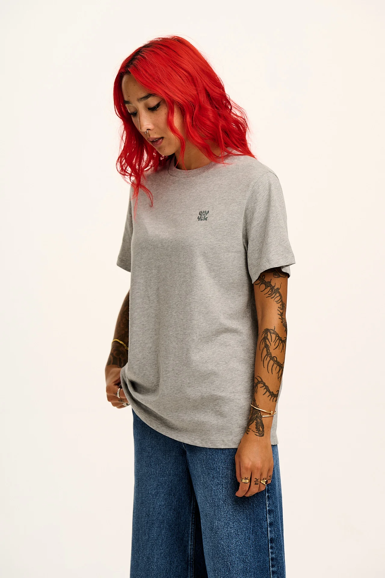 Denver - Cotton Tee in Grey Marl