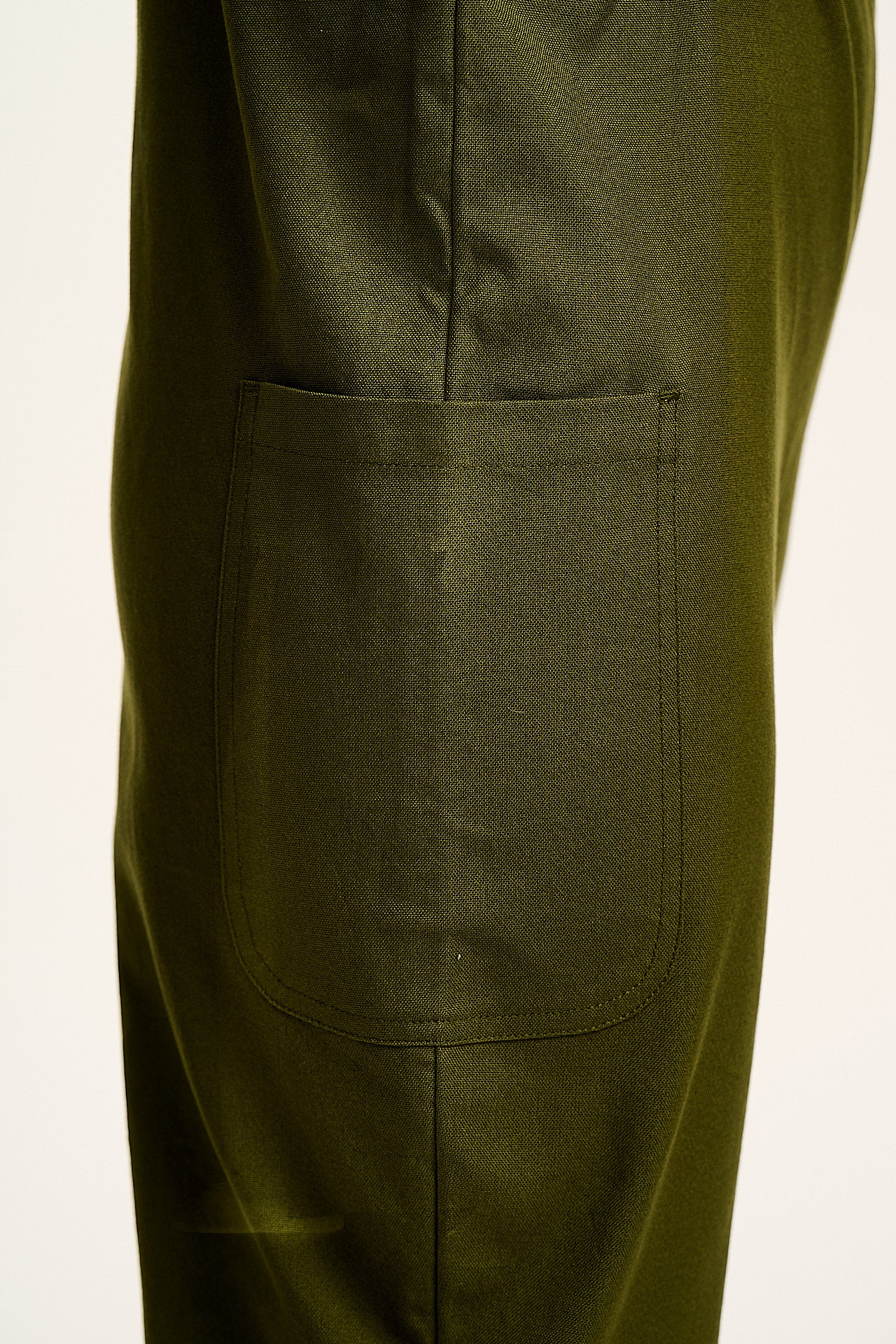 Una - Cotton Dungarees in Khaki Green