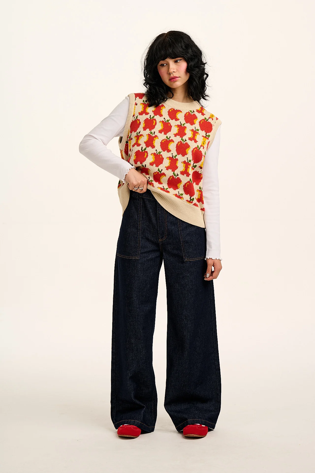 Delores - Wide Leg Denim Jeans in Indigo