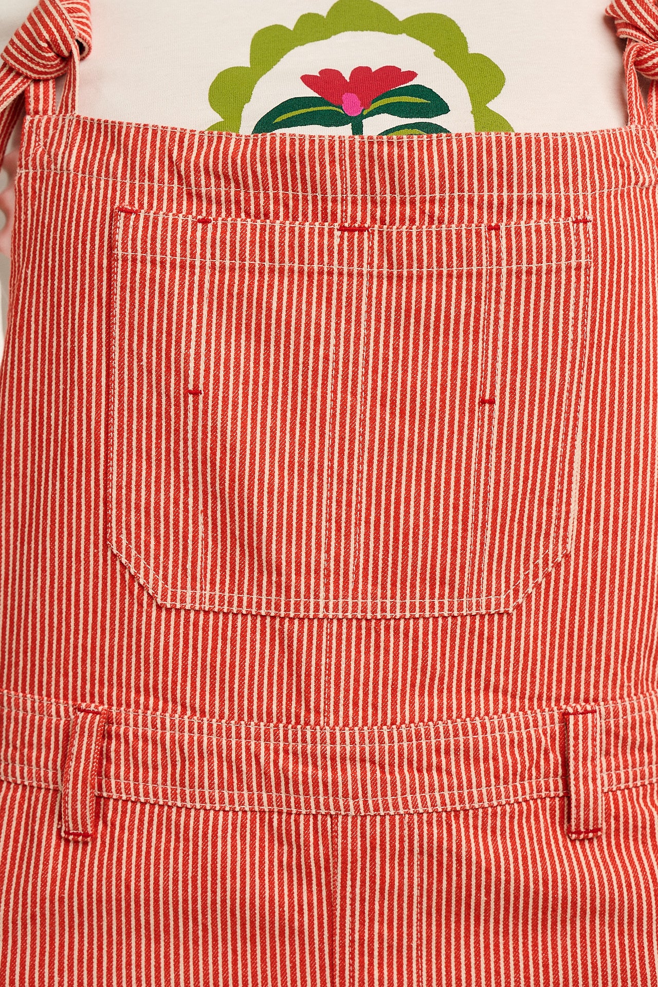 Mullen - Dungarees in Red Hickory Stripe