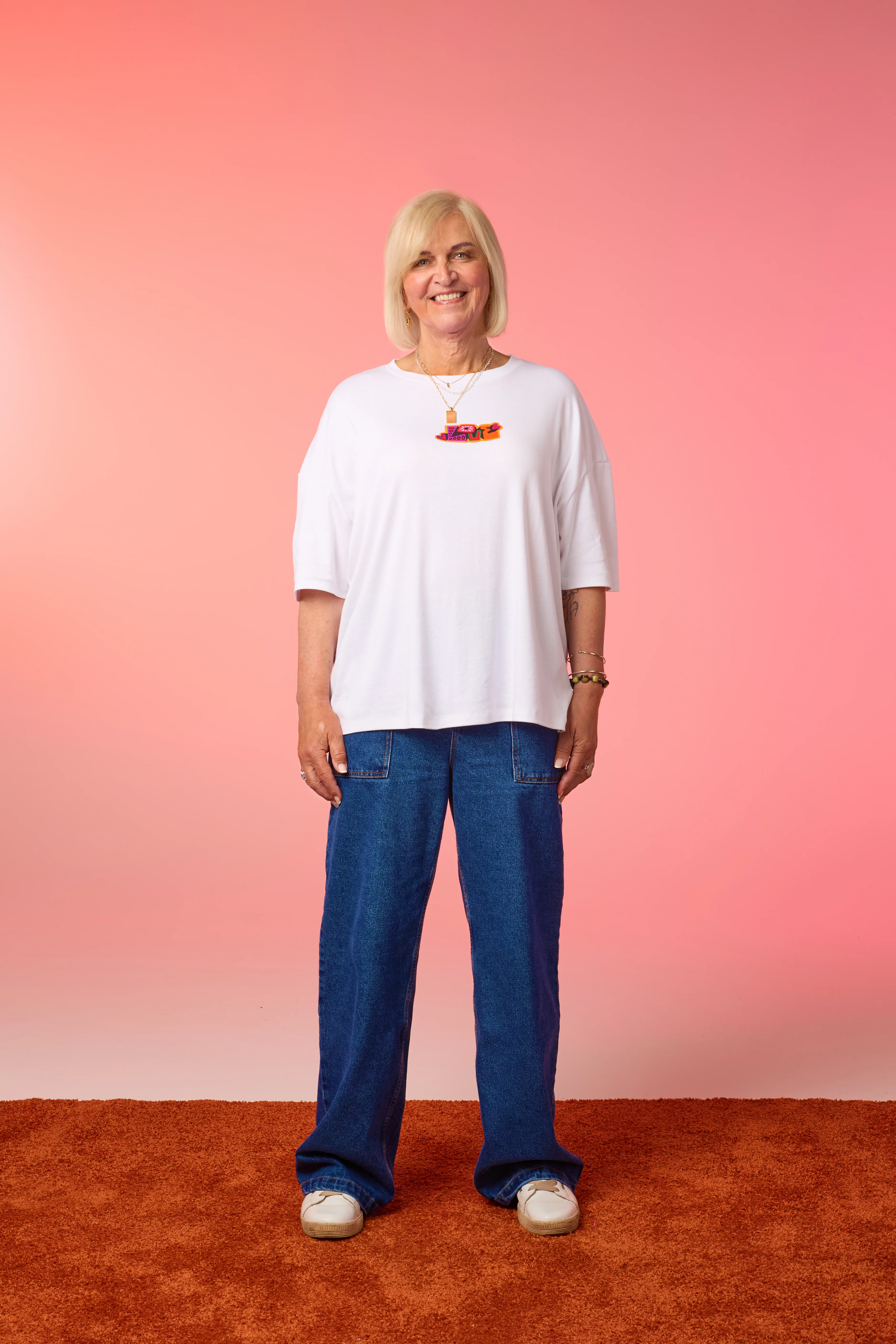 L.E. Benny - Oversized Cotton Tee in Artist Print by Amanda Lobos