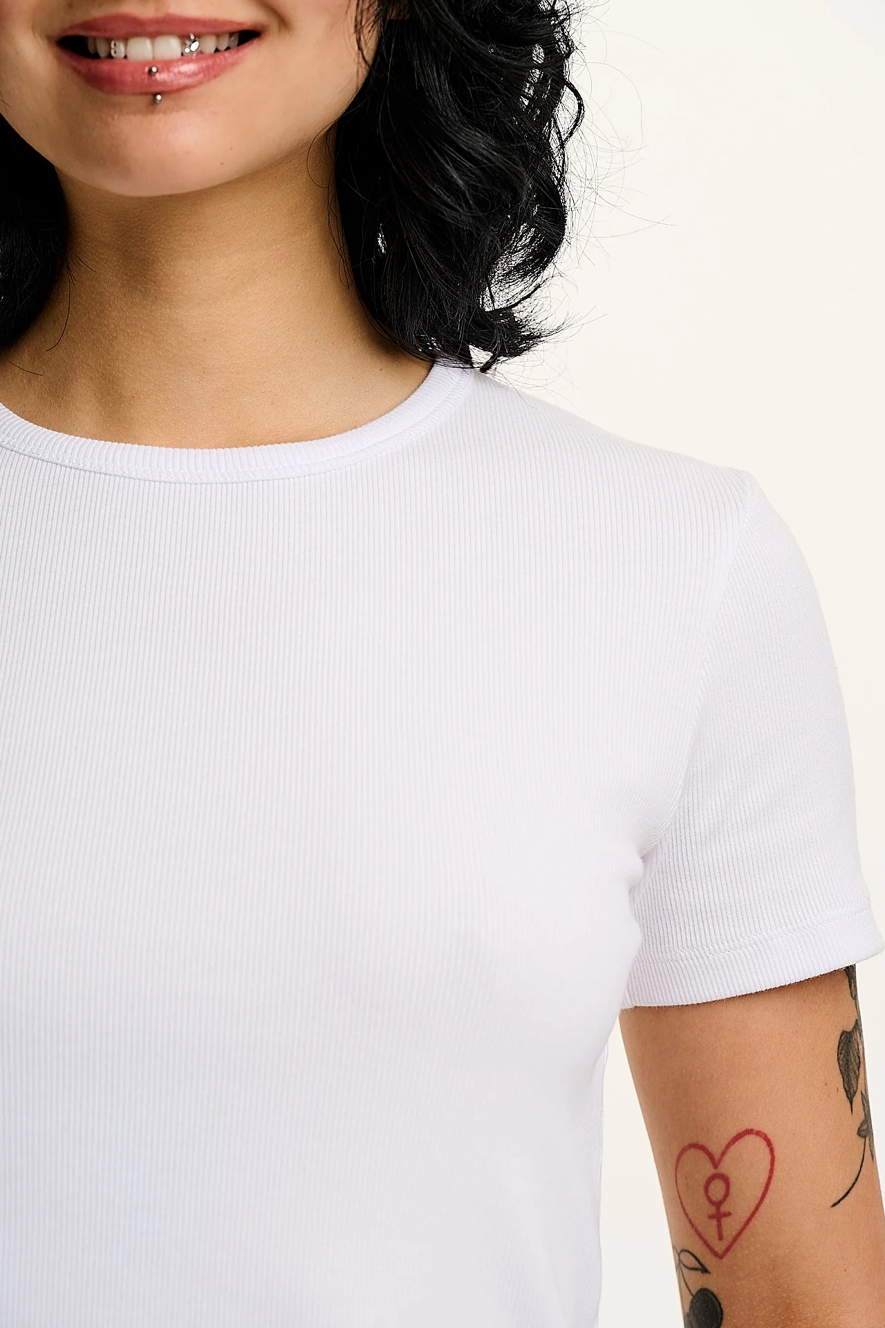 Gracie -  Cotton Tee in White