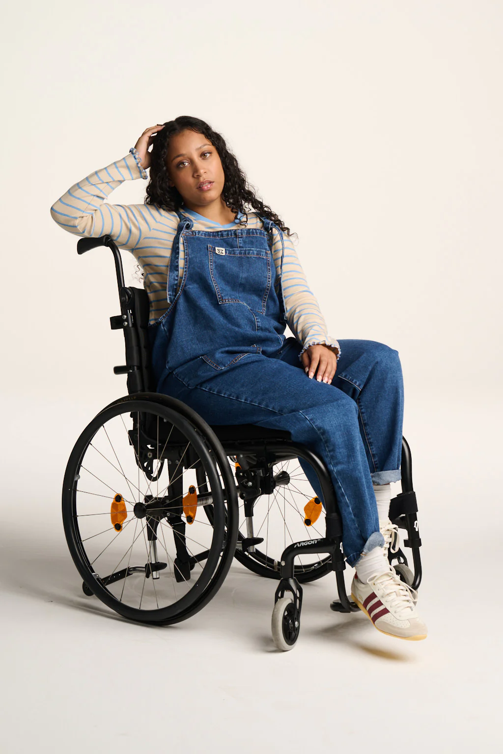 Original - Denim Dungarees in Mid Wash Blue