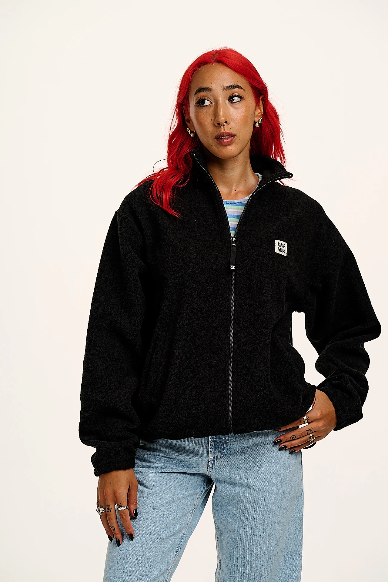 Nicks - Full Zip Polar Fleece in Black