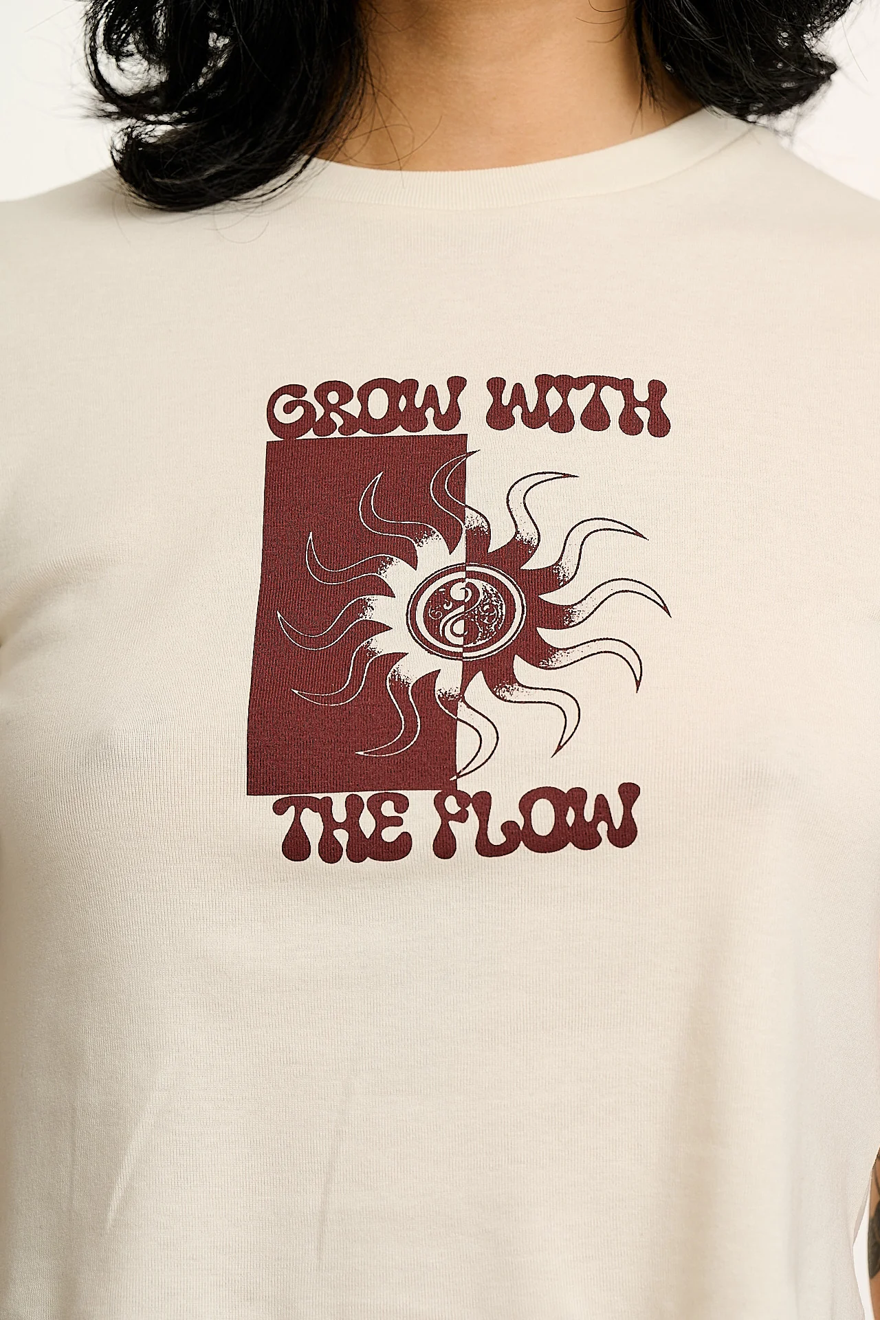 Greta - Cropped Cotton Top in Grow with the Flow Print