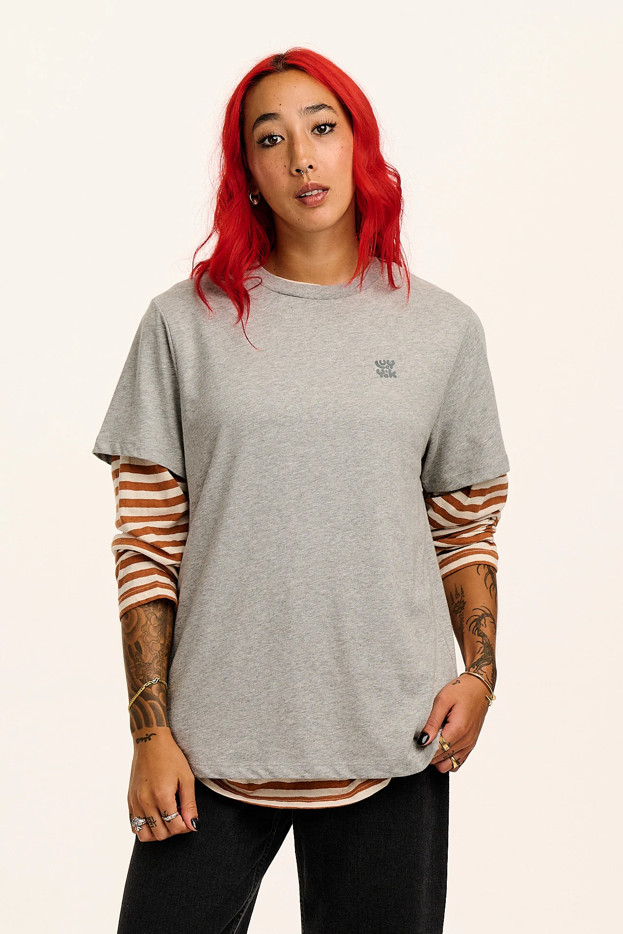 Denver - Cotton Tee in Grey Marl