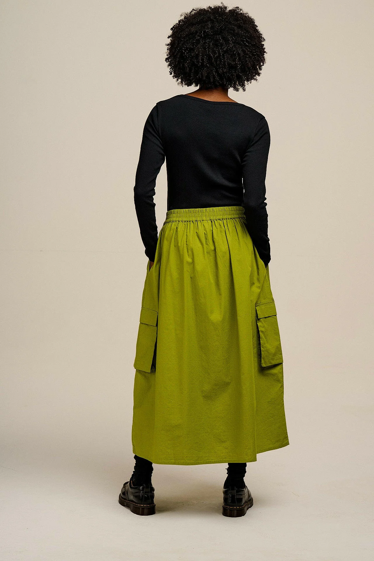 Dakota - Midi Skirt in Lima Bean Green