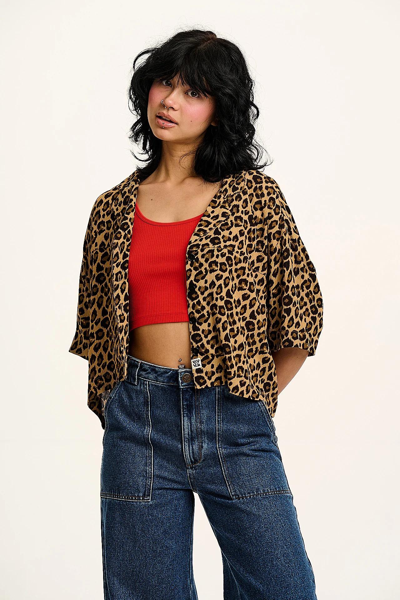 Alfie - Short Sleeve Shirt in Leopard Print